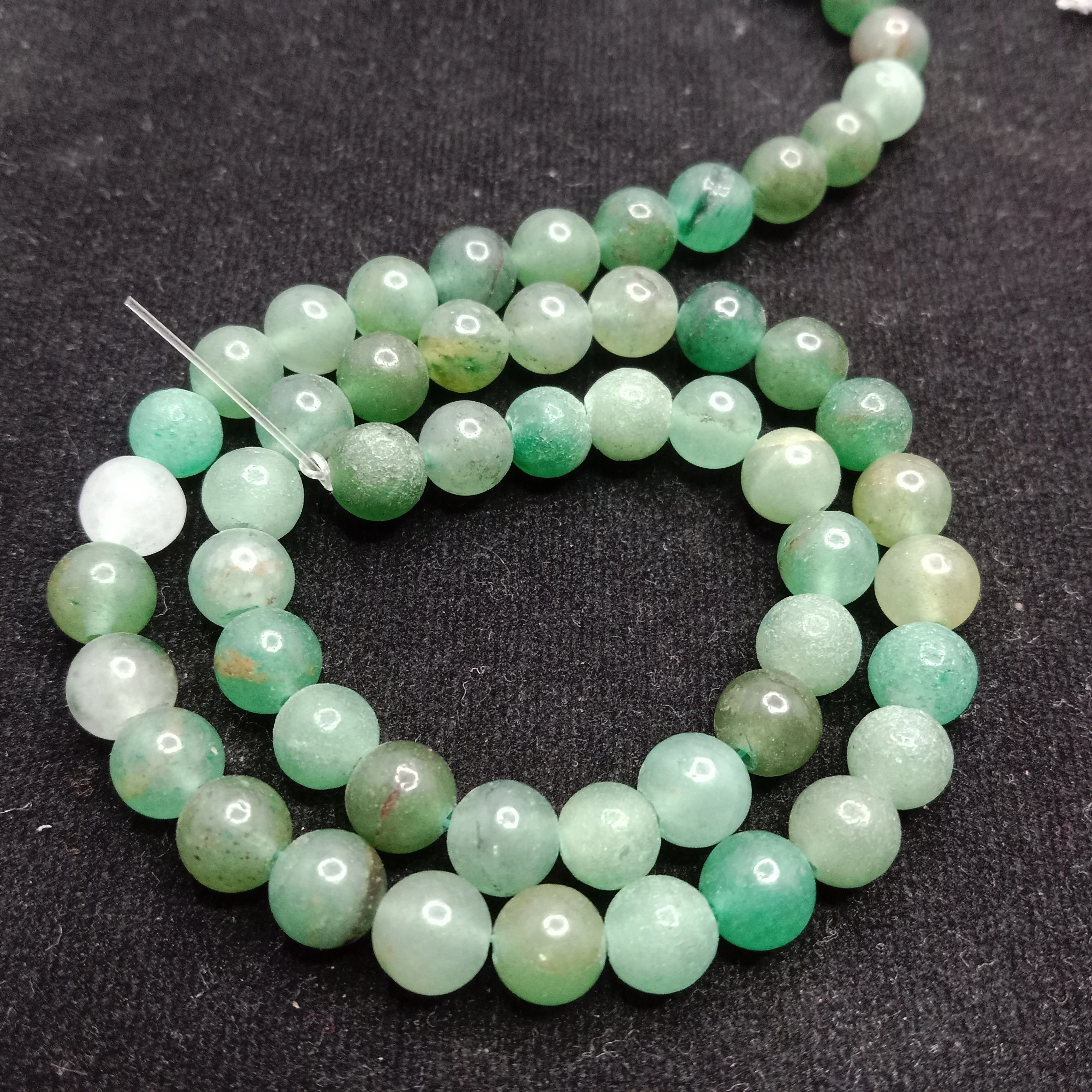 Shaded green  6mm plan agate beads 1 string