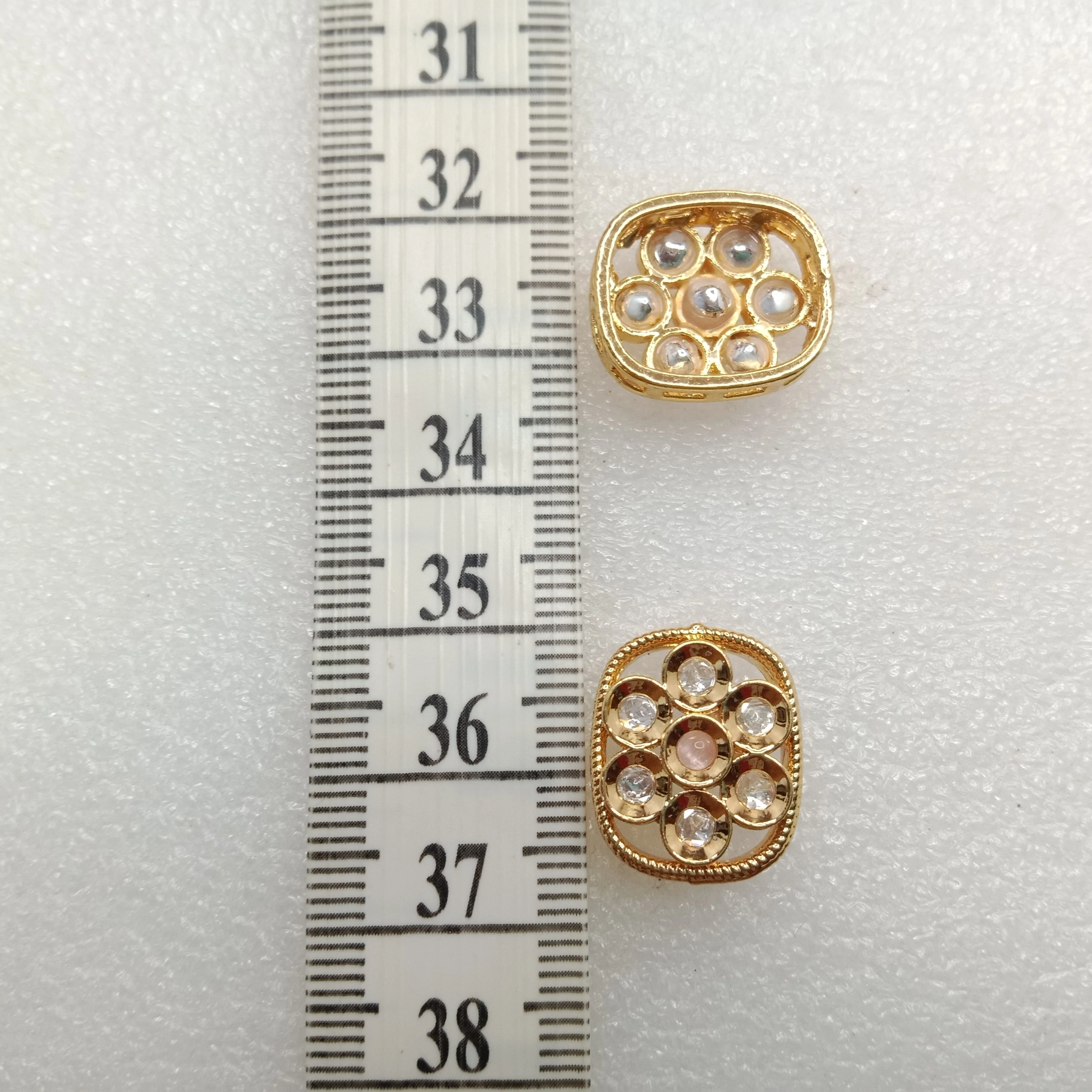 Light pink (6pcs) high quality kundan connectors 18mm(2cm)