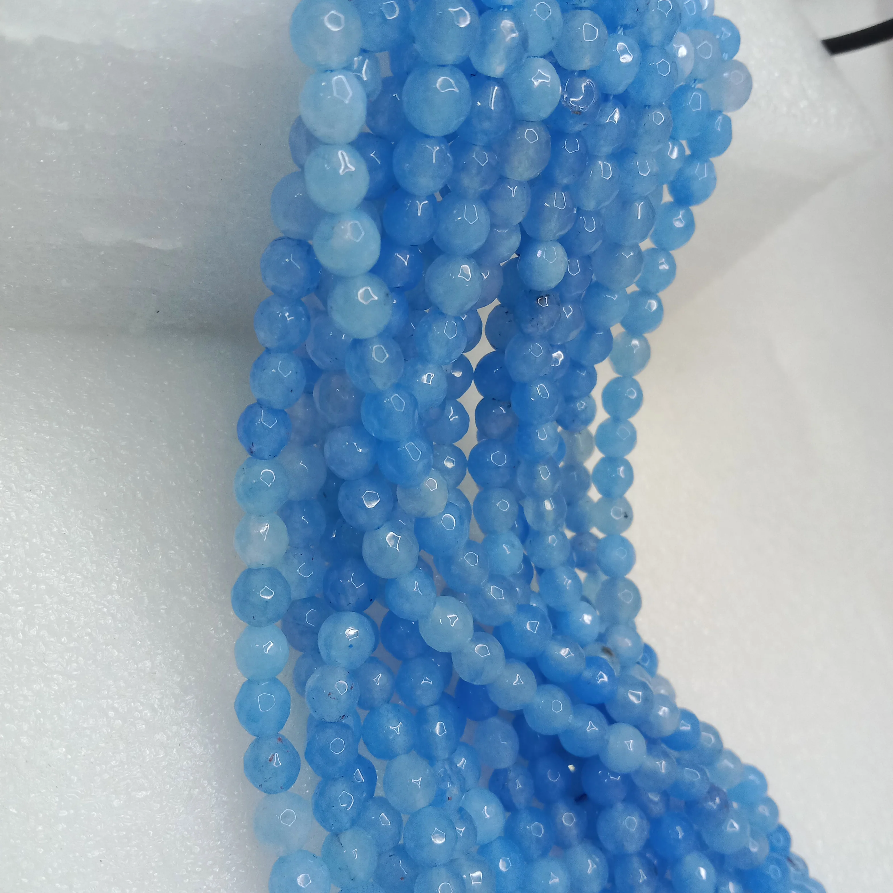Light blue High Quality agate Round Beads 6mm 1 string(60pcs)