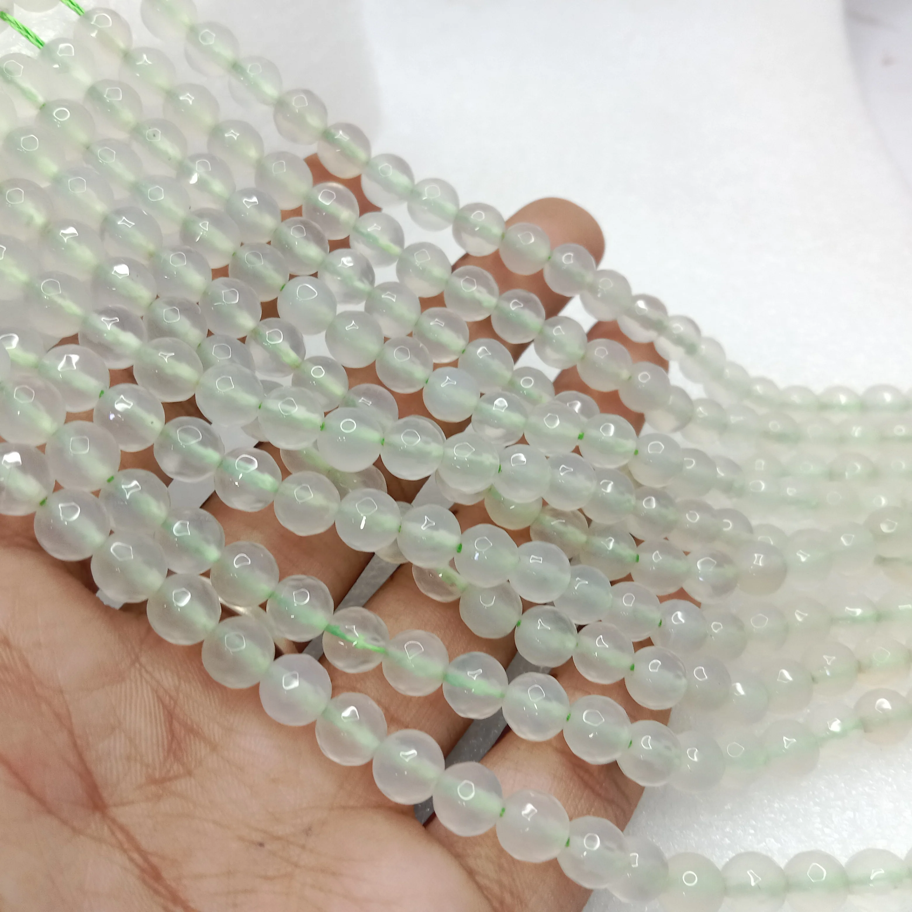 Light Mint green High Quality agate Round Beads 6mm 1 string(60pcs)