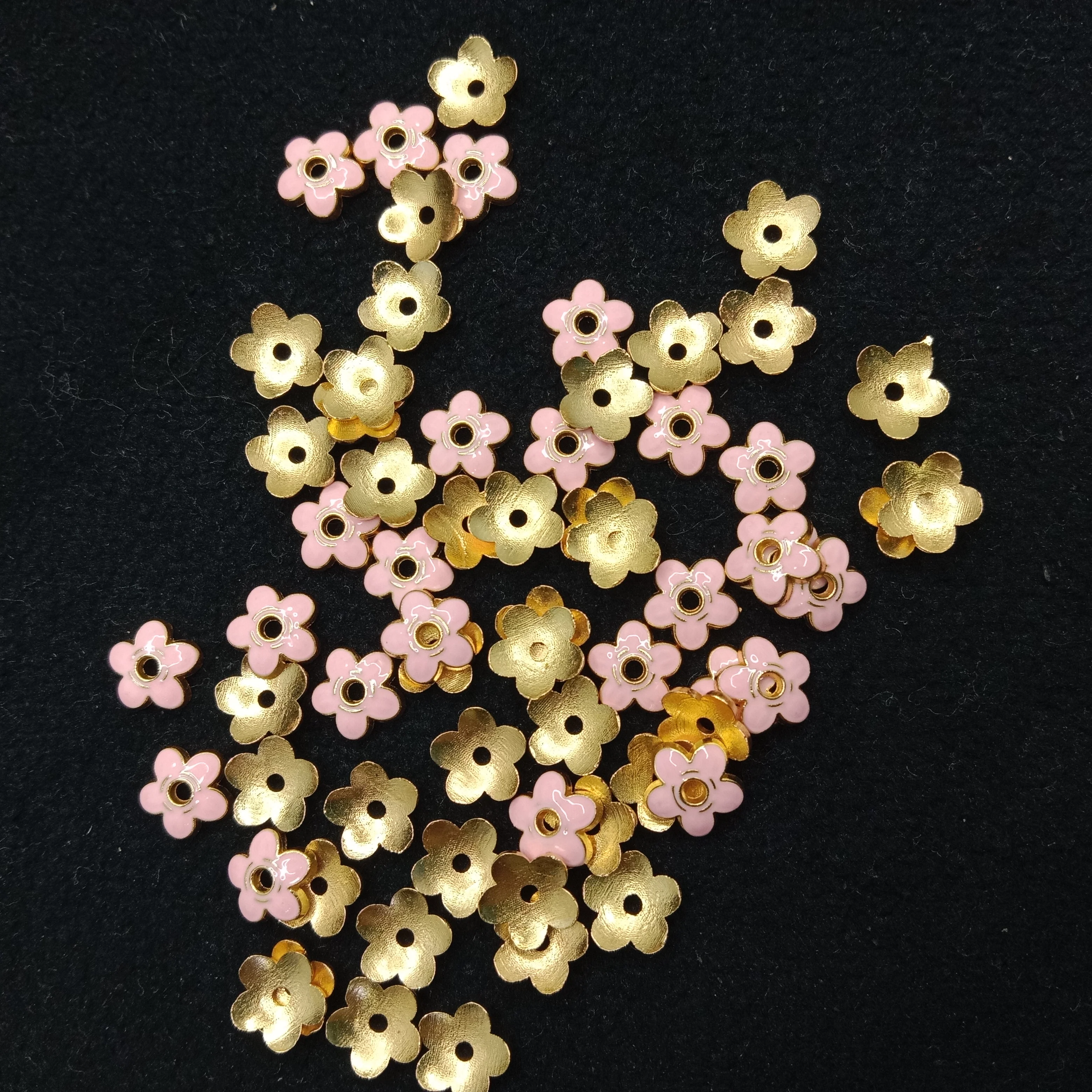 Meenakari beads cap's(100pcs)