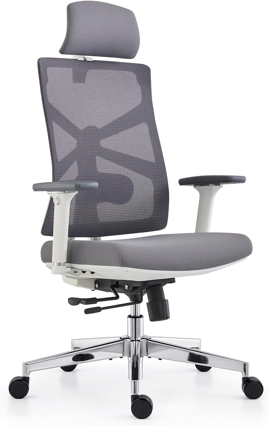 Silla de Oficina Ergonómica con Respaldo Adaptativo, Mesa y Silla de Escritorio de Alto Respaldo con Reposabrazos 4D, Profundidad de Asiento Ajustable, Soporte Lumbar y Reposacabezas 2D