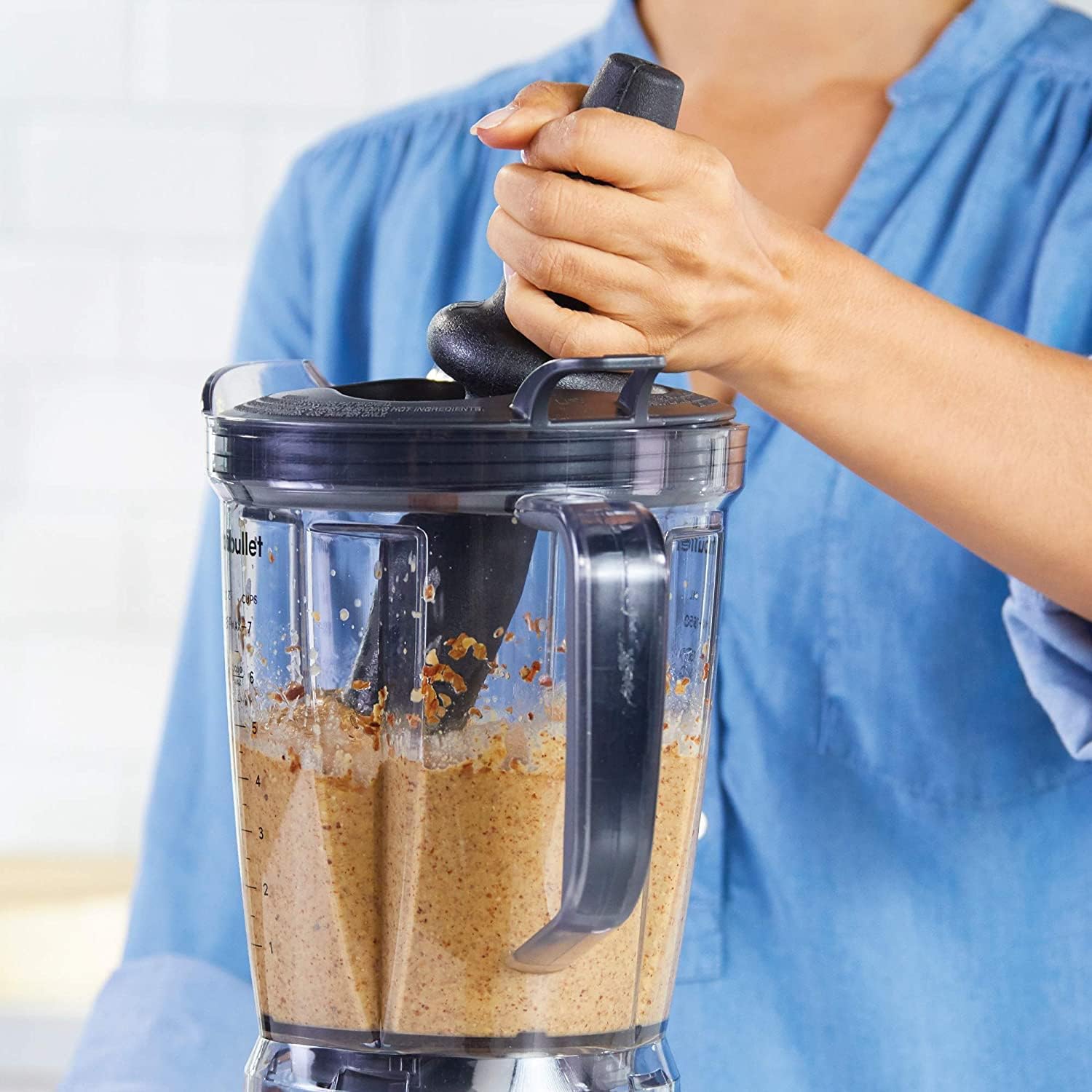 nutribullet triple Prep System, batidora eléctrica, batidora de vaso profesional multifunción, 1500 vatios de potencia, 3 electrodomésticos, negro, NBF580B