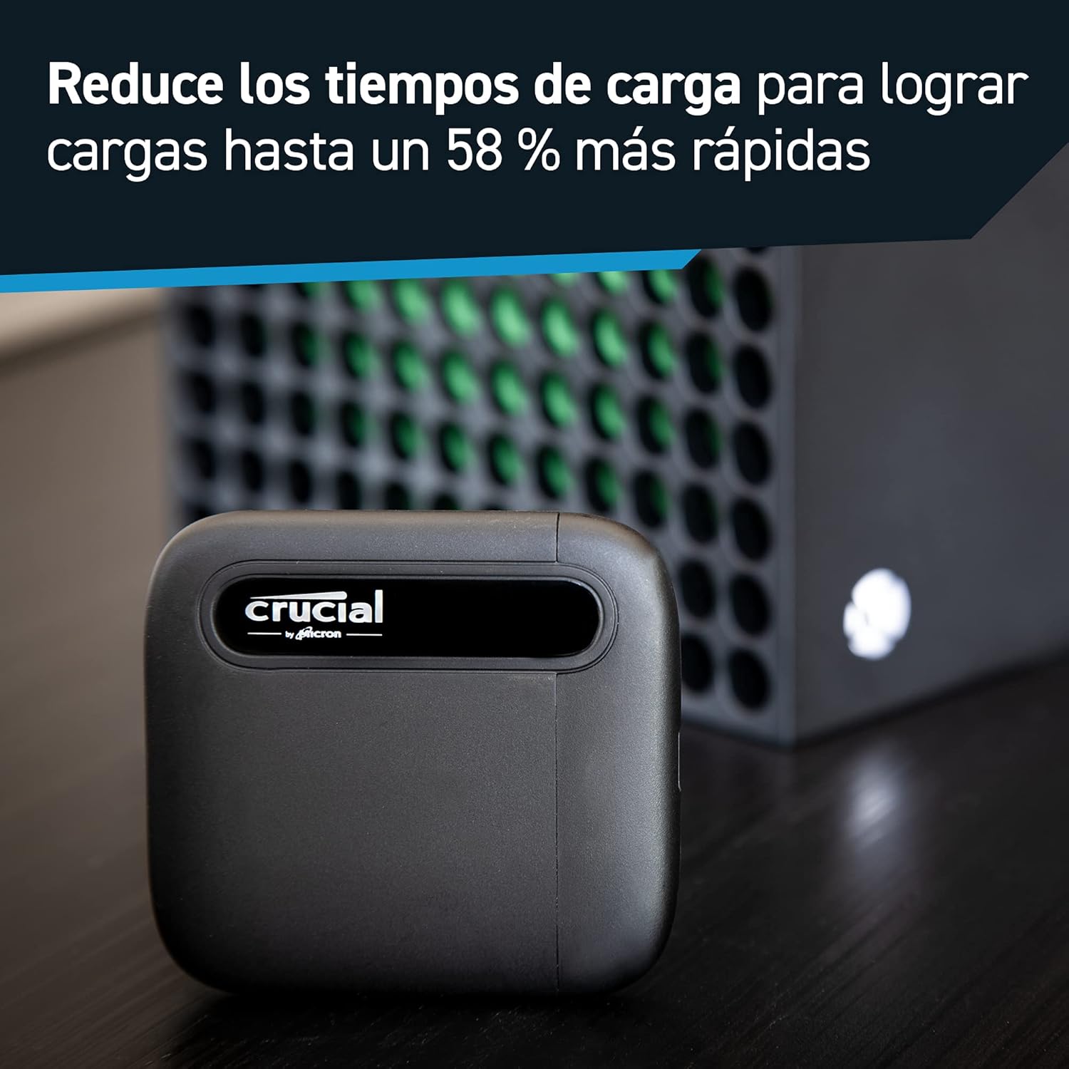 Crucial X9 SSD 4TB Portátil, Hasta 1050MB/s, Compatible con PC, Mac, PlayStation y Xbox, Disco Duro Sólido Externo SSD, USB-C 3.2 - CT4000X9SSD902