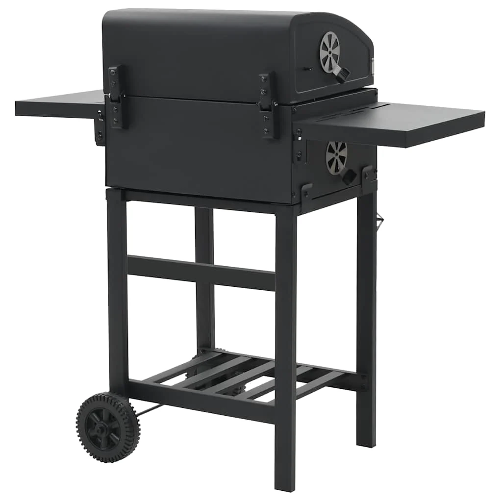 Barbacoa de carbón con estante inferior negra v6900