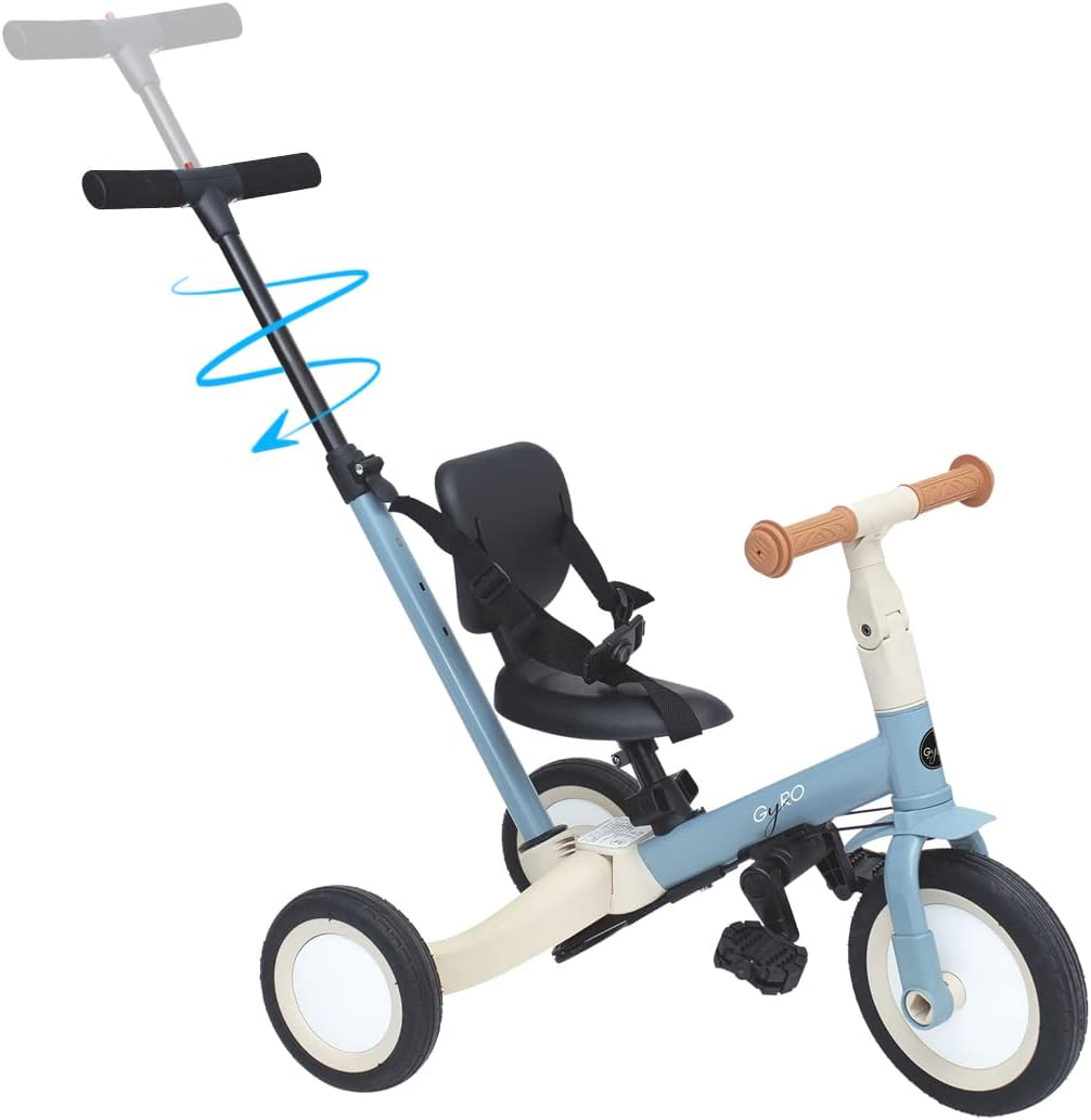 Olmitos - Triciclo Evolutivo de Bebé 5 en 1 GYRO + - Bicicleta Niños Desde 1 Año hasta 5 años - De Triciclo a Bicicleta con o sin Pedales – Adaptable y transformable (Gyro +, Verde)