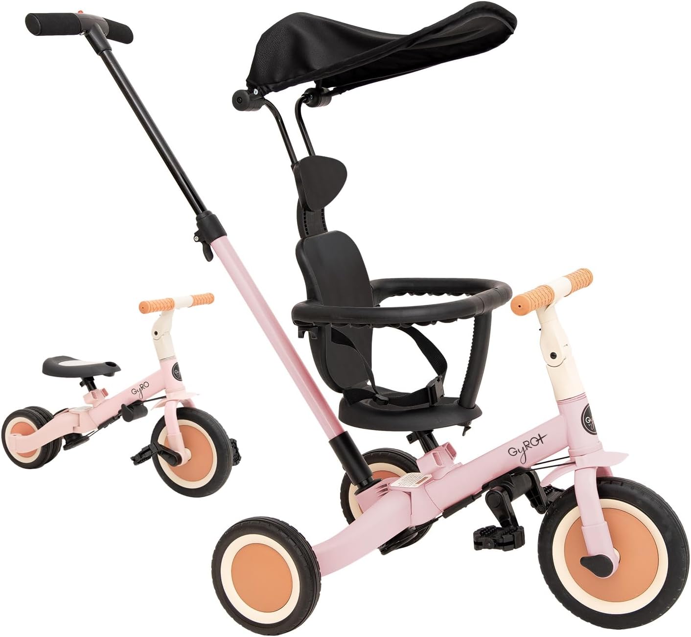 Olmitos - Triciclo Evolutivo de Bebé 5 en 1 GYRO + - Bicicleta Niños Desde 1 Año hasta 5 años - De Triciclo a Bicicleta con o sin Pedales – Adaptable y transformable (Gyro +, Verde)