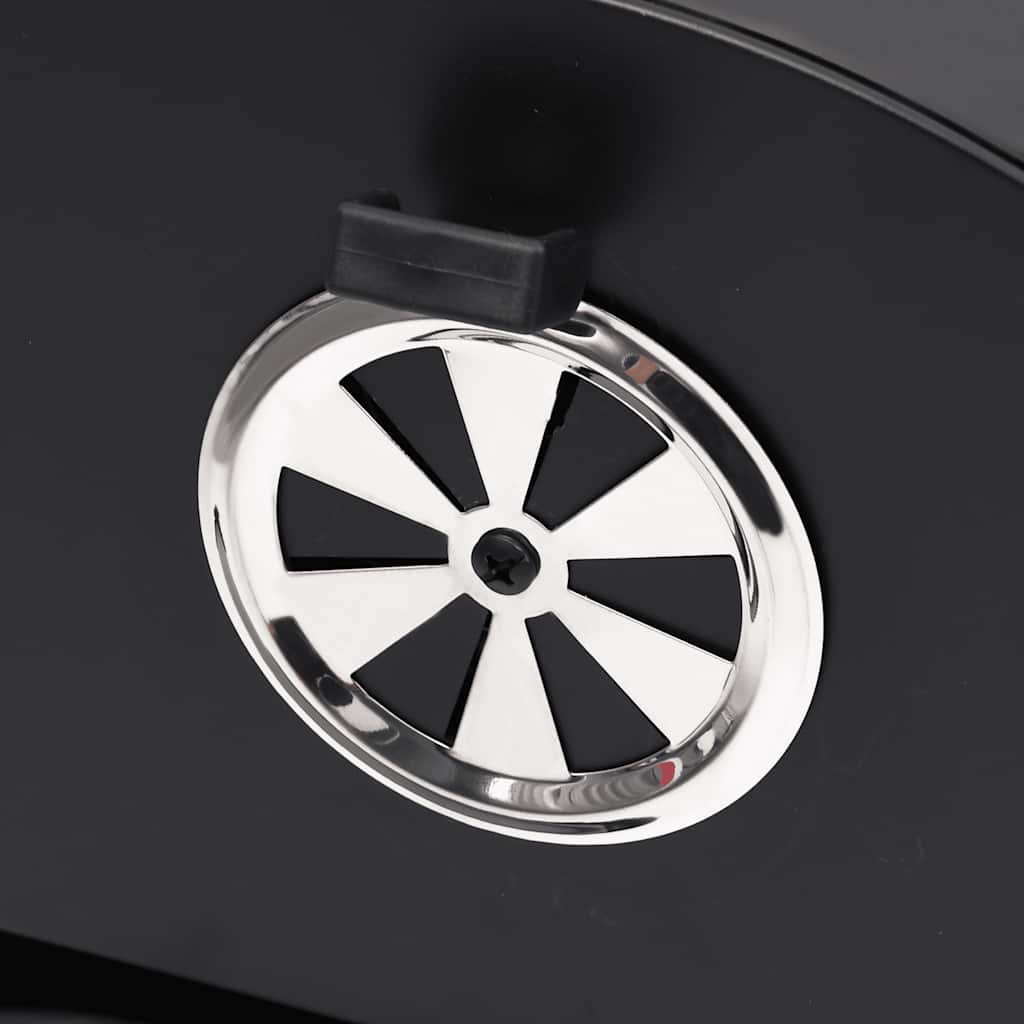 Parrilla barril 2 rejillas de cocción negro acero 80x95x90 cm v9622