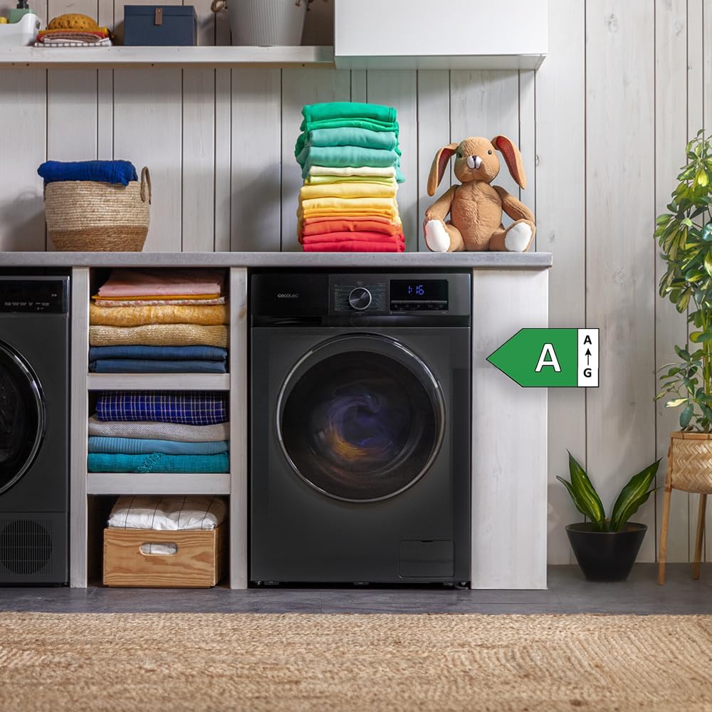 Lavadora 8Kg Carga Frontal Bolero Dresscode 8500 Inverter Steel A. 1900W, 1400 rpm, Motor Inverter Plus, Bajo Consumo, 16 Programas, SteamMax, Delay Start, Acero