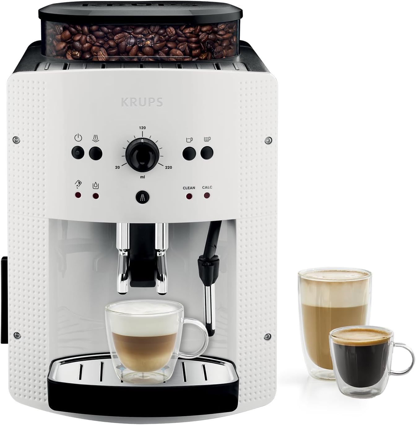 Roma - Cafetera superautomática 15 bares de presión, 3 niveles intensidad café, cantidad ajustable 20 a 220ml, limpieza y descalcificación automático, molinillo integrado EA8105