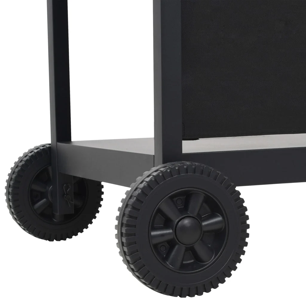 Barbacoa portátil de gas con 6 zonas de cocción negra de acero V3794