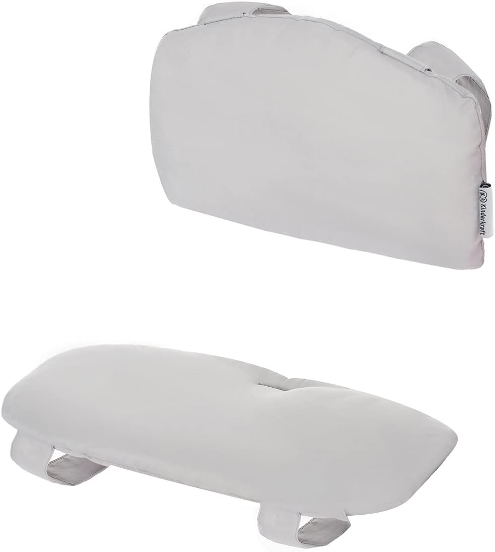 Kinderkraft ENOCK Trona bebé de Madera + Hamaca Bebé CALMEE, portatil, para niños, Silla alta Infantil, Evolutiva, Ergonómica, Barrera y Bandeja, Gris