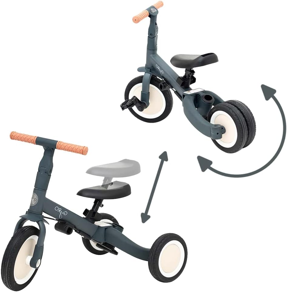 Olmitos - Triciclo Evolutivo de Bebé 5 en 1 GYRO + - Bicicleta Niños Desde 1 Año hasta 5 años - De Triciclo a Bicicleta con o sin Pedales – Adaptable y transformable (Gyro +, Verde)