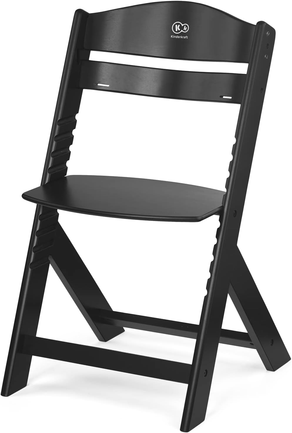 Kinderkraft ENOCK Trona bebé de Madera + Hamaca Bebé CALMEE, portatil, para niños, Silla alta Infantil, Evolutiva, Ergonómica, Barrera y Bandeja, Gris