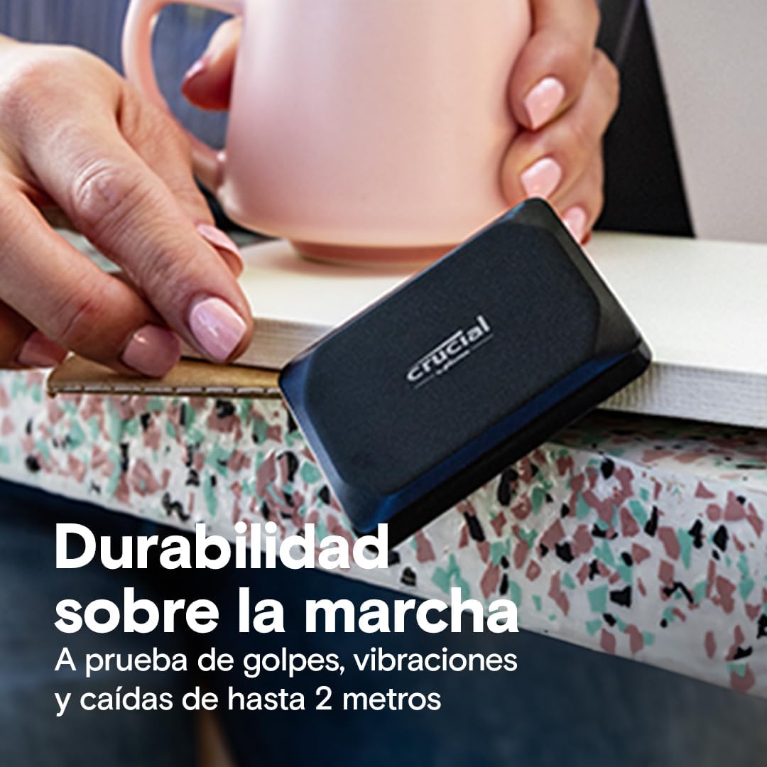 Crucial X9 SSD 4TB Portátil, Hasta 1050MB/s, Compatible con PC, Mac, PlayStation y Xbox, Disco Duro Sólido Externo SSD, USB-C 3.2 - CT4000X9SSD902