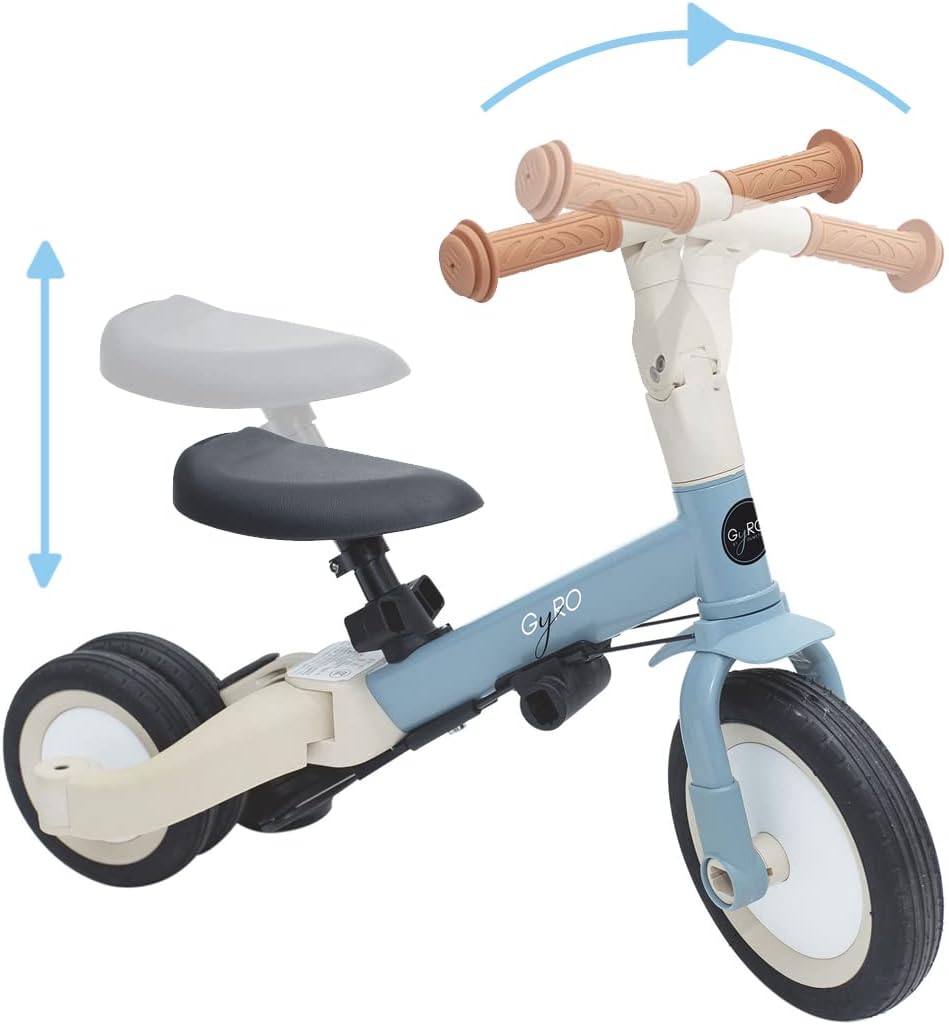 Olmitos - Triciclo Evolutivo de Bebé 5 en 1 GYRO + - Bicicleta Niños Desde 1 Año hasta 5 años - De Triciclo a Bicicleta con o sin Pedales – Adaptable y transformable (Gyro +, Verde)