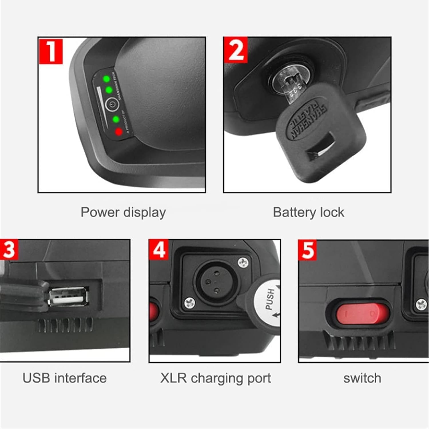 Batería de Bicicleta Eléctrica 36V 15Ah Batería Ebike con Cargador, Paquete de batería 18650, para Kit de conversión de Motor eléctrico para Bicicleta de montaña/Bicicleta