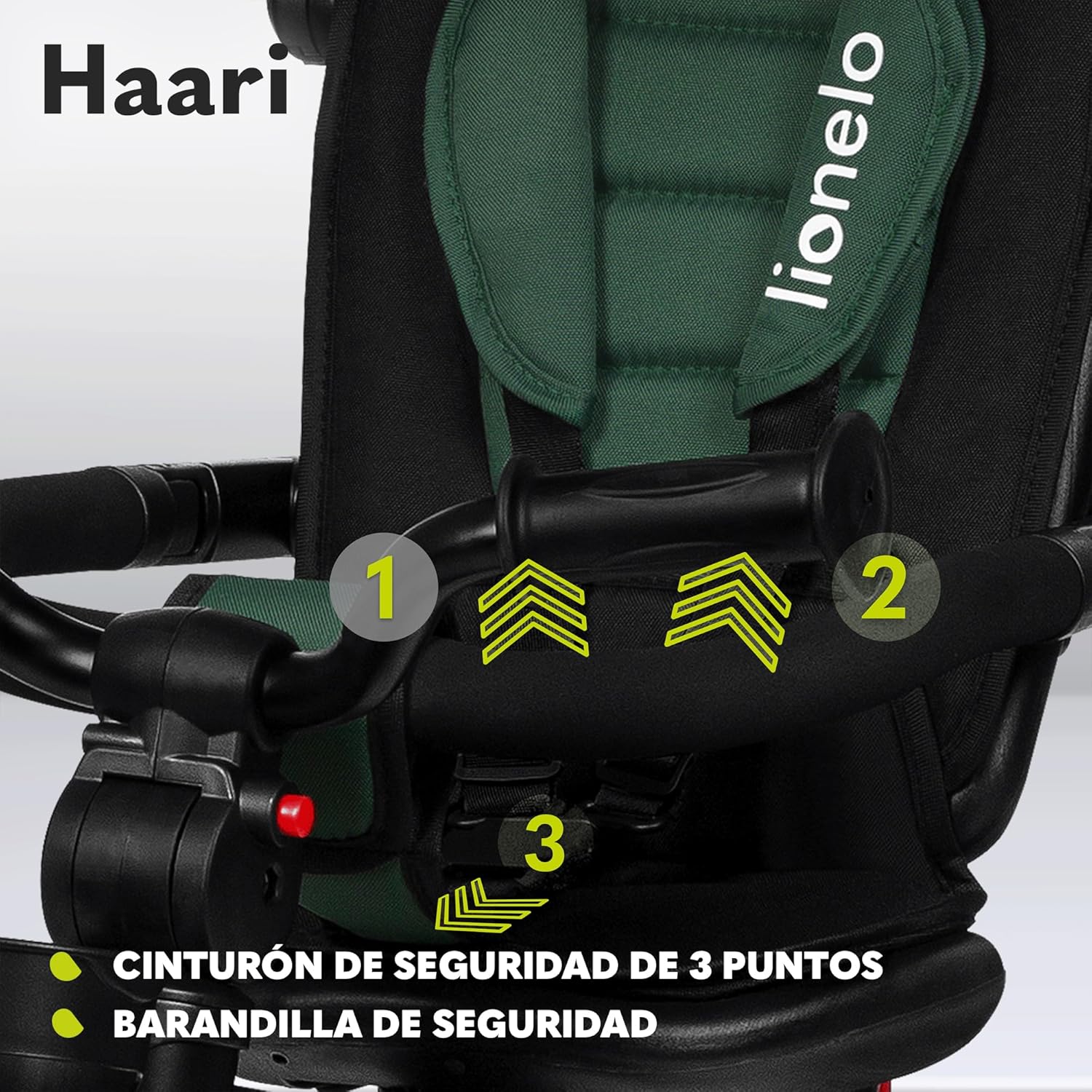 LIONELO Haari Bicicleta 2 en 1 Menores hasta 25 kg 1,5-5 años Triciclo- Carrito Cesta espaciosa, Bolsa y portavasos Cinturones de 3 Puntos con Fundas Toldo Reposapiés Gris