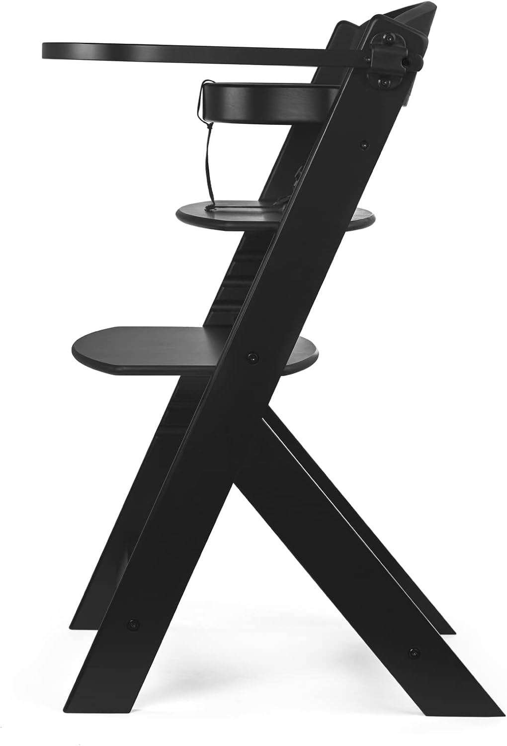 Kinderkraft ENOCK Trona bebé de Madera + Hamaca Bebé CALMEE, portatil, para niños, Silla alta Infantil, Evolutiva, Ergonómica, Barrera y Bandeja, Gris