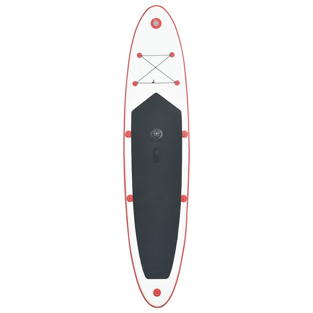 Tabla de paddle surf inflable con vela roja y blanca v9776