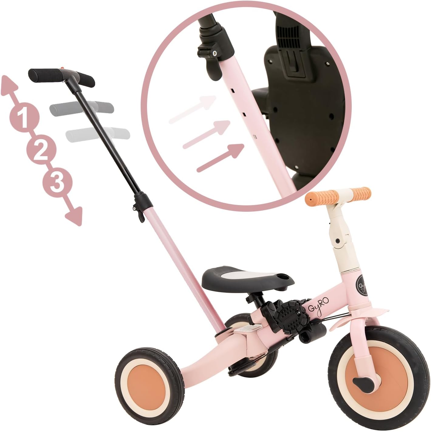 Olmitos - Triciclo Evolutivo de Bebé 5 en 1 GYRO + - Bicicleta Niños Desde 1 Año hasta 5 años - De Triciclo a Bicicleta con o sin Pedales – Adaptable y transformable (Gyro +, Verde)