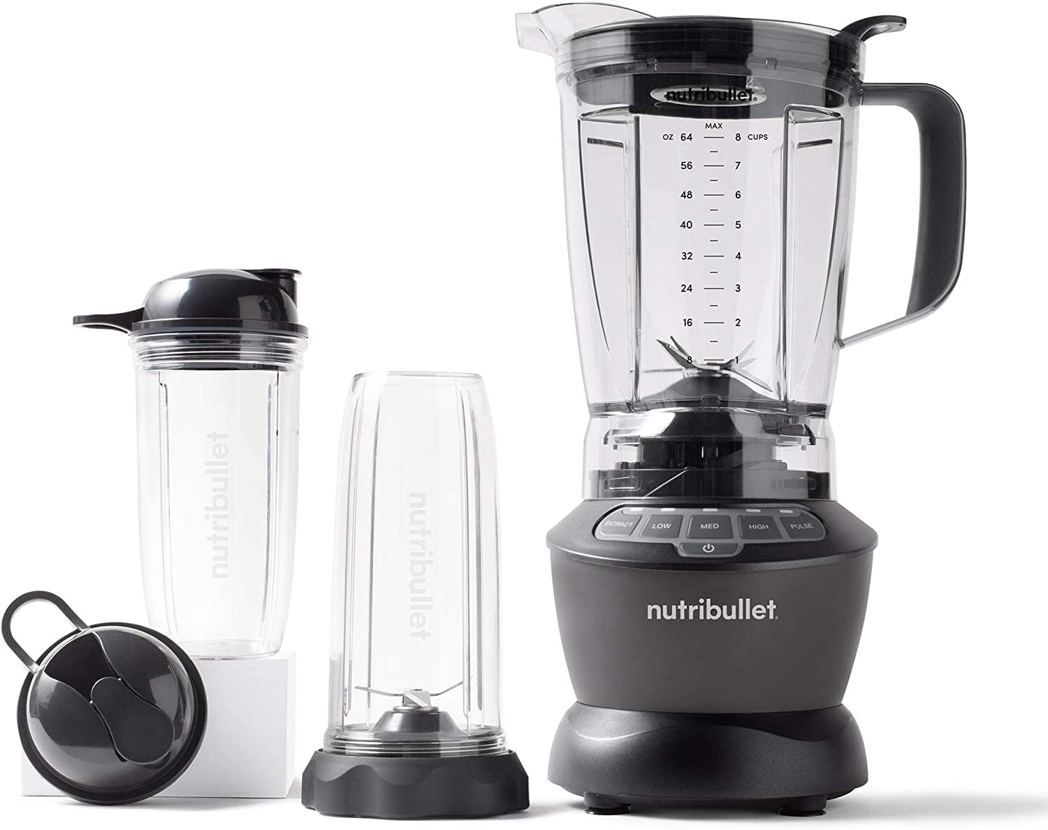 nutribullet triple Prep System, batidora eléctrica, batidora de vaso profesional multifunción, 1500 vatios de potencia, 3 electrodomésticos, negro, NBF580B