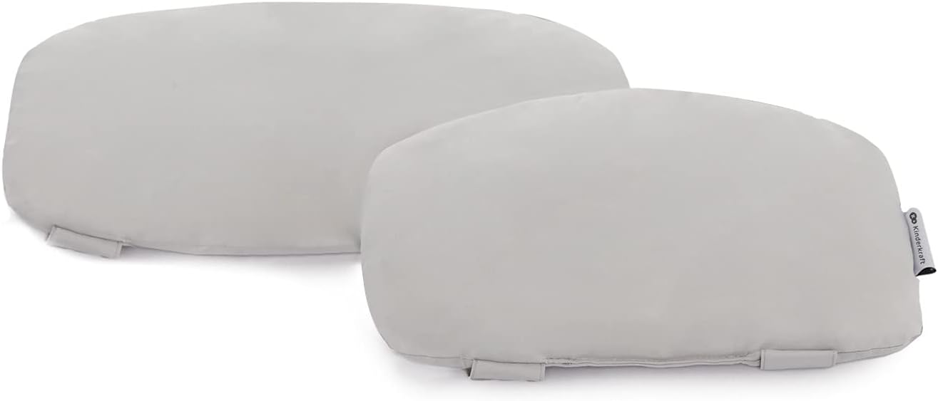 Kinderkraft ENOCK Trona bebé de Madera + Hamaca Bebé CALMEE, portatil, para niños, Silla alta Infantil, Evolutiva, Ergonómica, Barrera y Bandeja, Gris