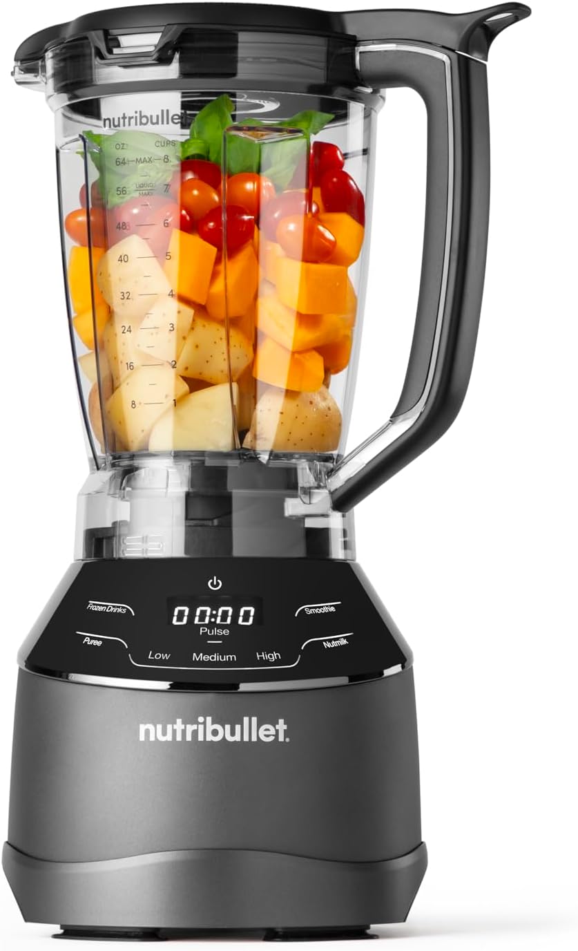 nutribullet triple Prep System, batidora eléctrica, batidora de vaso profesional multifunción, 1500 vatios de potencia, 3 electrodomésticos, negro, NBF580B