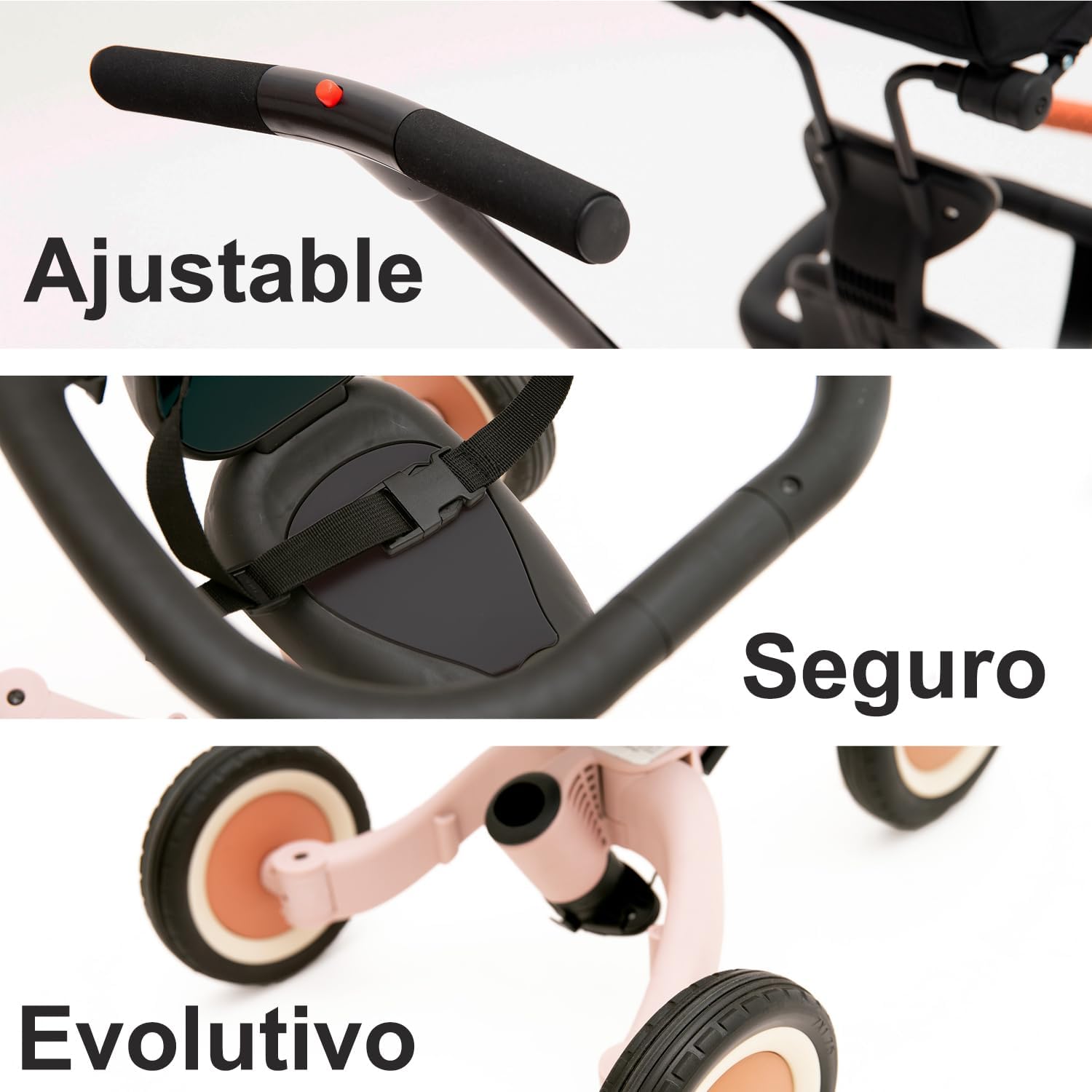 Olmitos - Triciclo Evolutivo de Bebé 5 en 1 GYRO + - Bicicleta Niños Desde 1 Año hasta 5 años - De Triciclo a Bicicleta con o sin Pedales – Adaptable y transformable (Gyro +, Verde)
