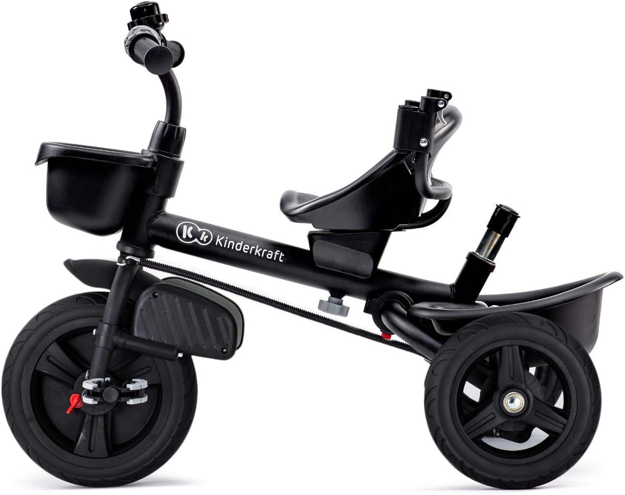 Kinderkraft AVEO Triciclo Bebé, Plegable, Trike, Bicicleta para Niños, Triciclo Evolutivo, Triciclo Sin Pedales, Bicicleta Bebe, Con Accesorios Práctico, Dos Cestas, 9 Meses a 25 kg, Rosa