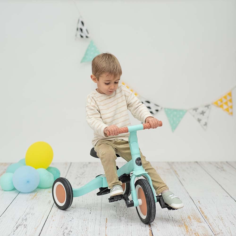 Olmitos - Triciclo Evolutivo de Bebé 5 en 1 GYRO + - Bicicleta Niños Desde 1 Año hasta 5 años - De Triciclo a Bicicleta con o sin Pedales – Adaptable y transformable (Gyro +, Verde)