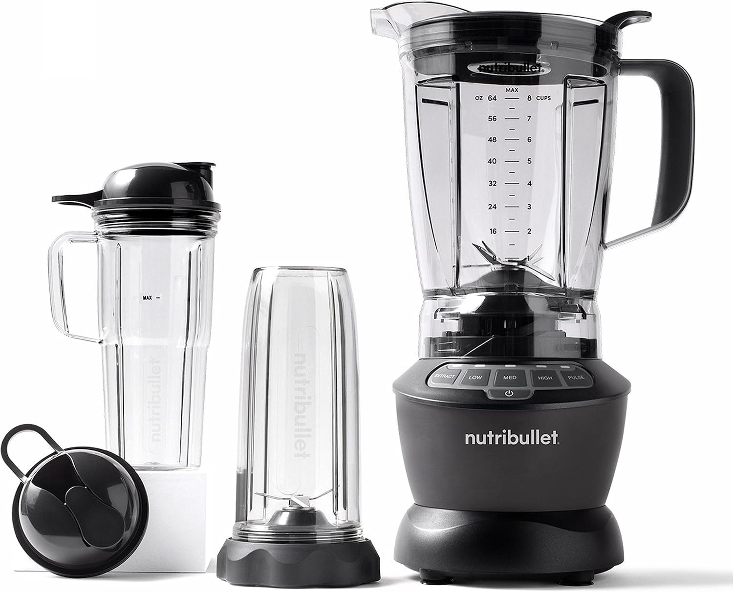 nutribullet triple Prep System, batidora eléctrica, batidora de vaso profesional multifunción, 1500 vatios de potencia, 3 electrodomésticos, negro, NBF580B