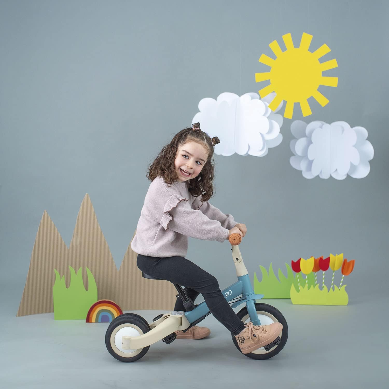Olmitos - Triciclo Evolutivo de Bebé 5 en 1 GYRO + - Bicicleta Niños Desde 1 Año hasta 5 años - De Triciclo a Bicicleta con o sin Pedales – Adaptable y transformable (Gyro +, Verde)