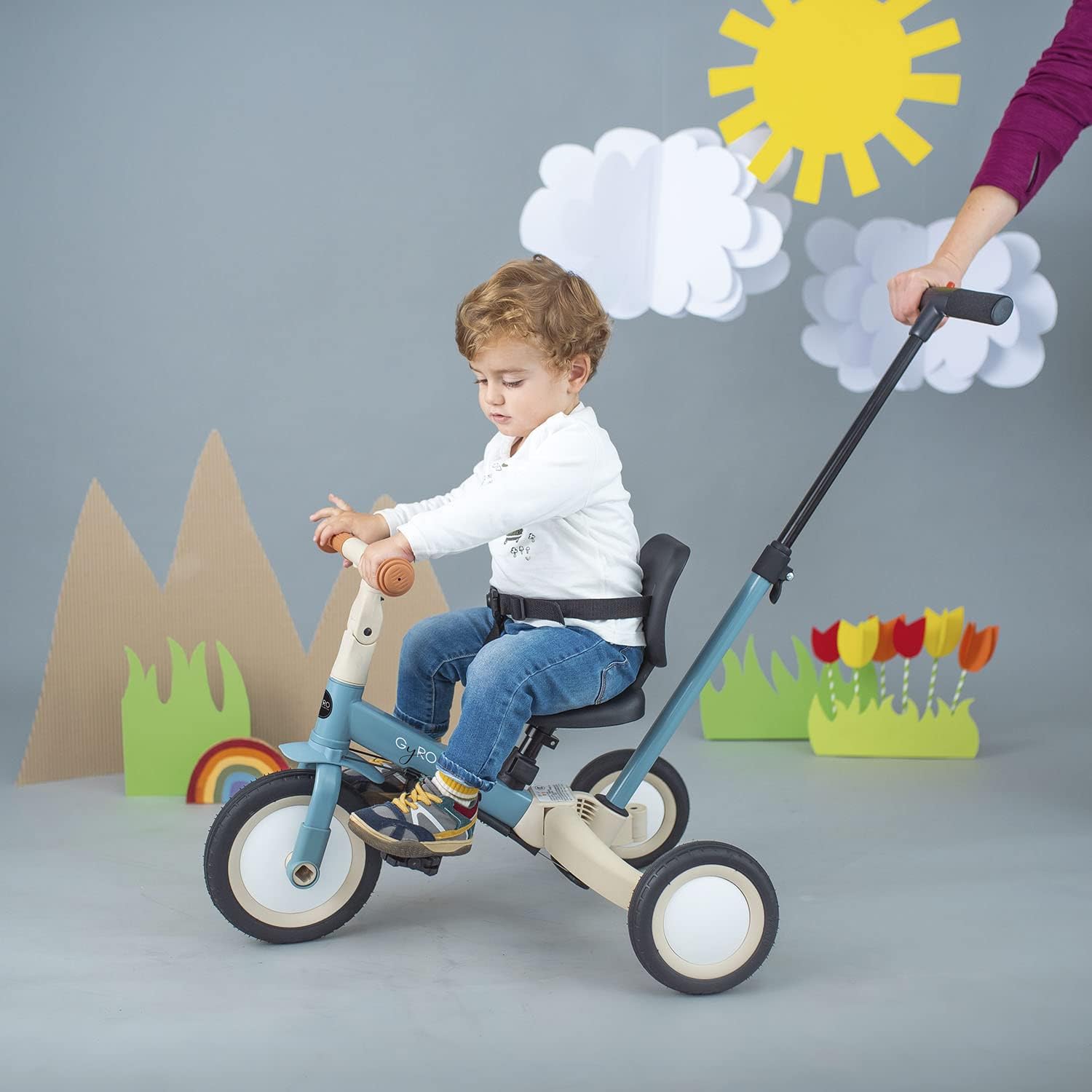 Olmitos - Triciclo Evolutivo de Bebé 5 en 1 GYRO + - Bicicleta Niños Desde 1 Año hasta 5 años - De Triciclo a Bicicleta con o sin Pedales – Adaptable y transformable (Gyro +, Verde)
