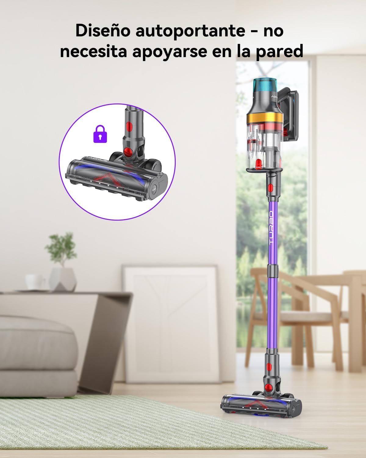 aonus A9 MAX Aspiradora sin Cable, 48Kpa/600W Aspiradora Escoba sin Cable Potente, Separación de Polvo de 1.8L con Doble Taza Mejorada, 70 Minutos de Larga Duración, Adecuada para Pisos/Alfombras/Pelo