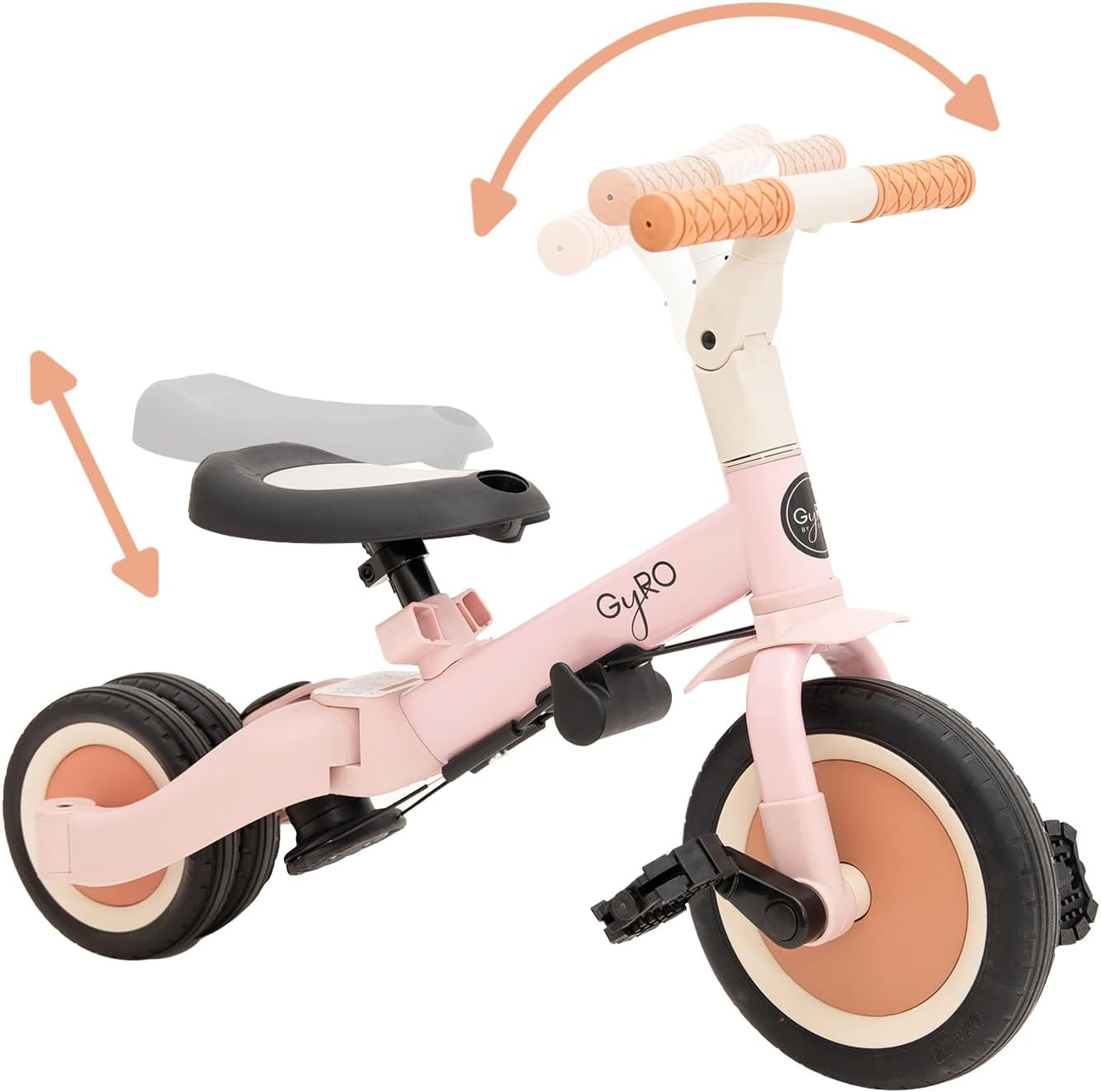 Olmitos - Triciclo Evolutivo de Bebé 5 en 1 GYRO + - Bicicleta Niños Desde 1 Año hasta 5 años - De Triciclo a Bicicleta con o sin Pedales – Adaptable y transformable (Gyro +, Verde)