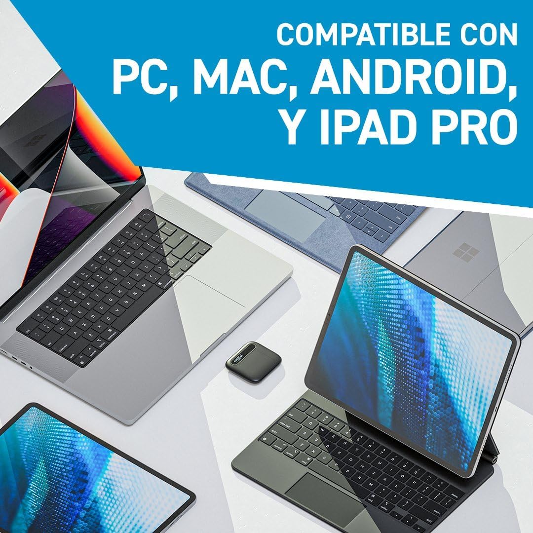 Crucial X9 SSD 4TB Portátil, Hasta 1050MB/s, Compatible con PC, Mac, PlayStation y Xbox, Disco Duro Sólido Externo SSD, USB-C 3.2 - CT4000X9SSD902