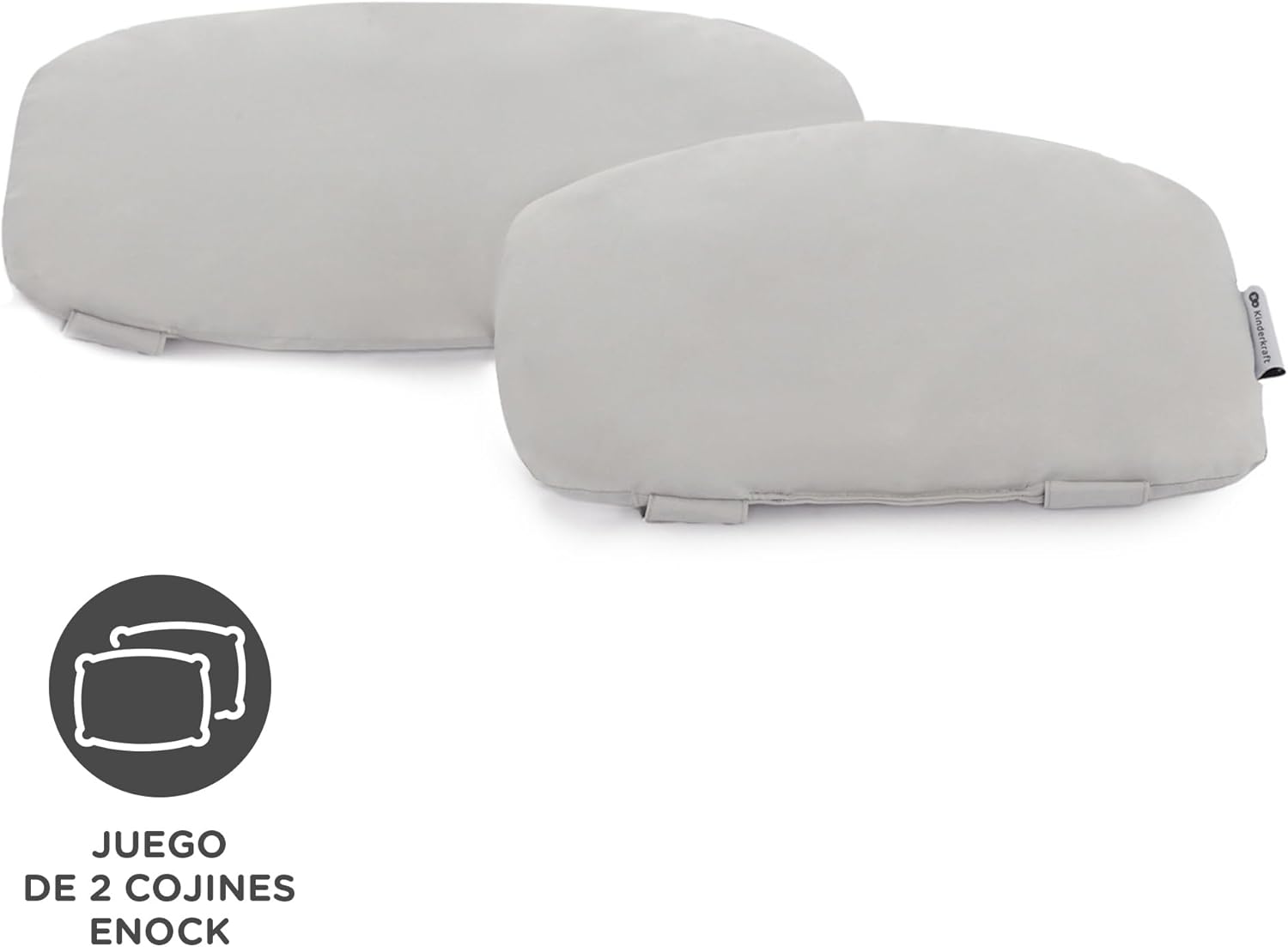 Kinderkraft ENOCK Trona bebé de Madera + Hamaca Bebé CALMEE, portatil, para niños, Silla alta Infantil, Evolutiva, Ergonómica, Barrera y Bandeja, Gris