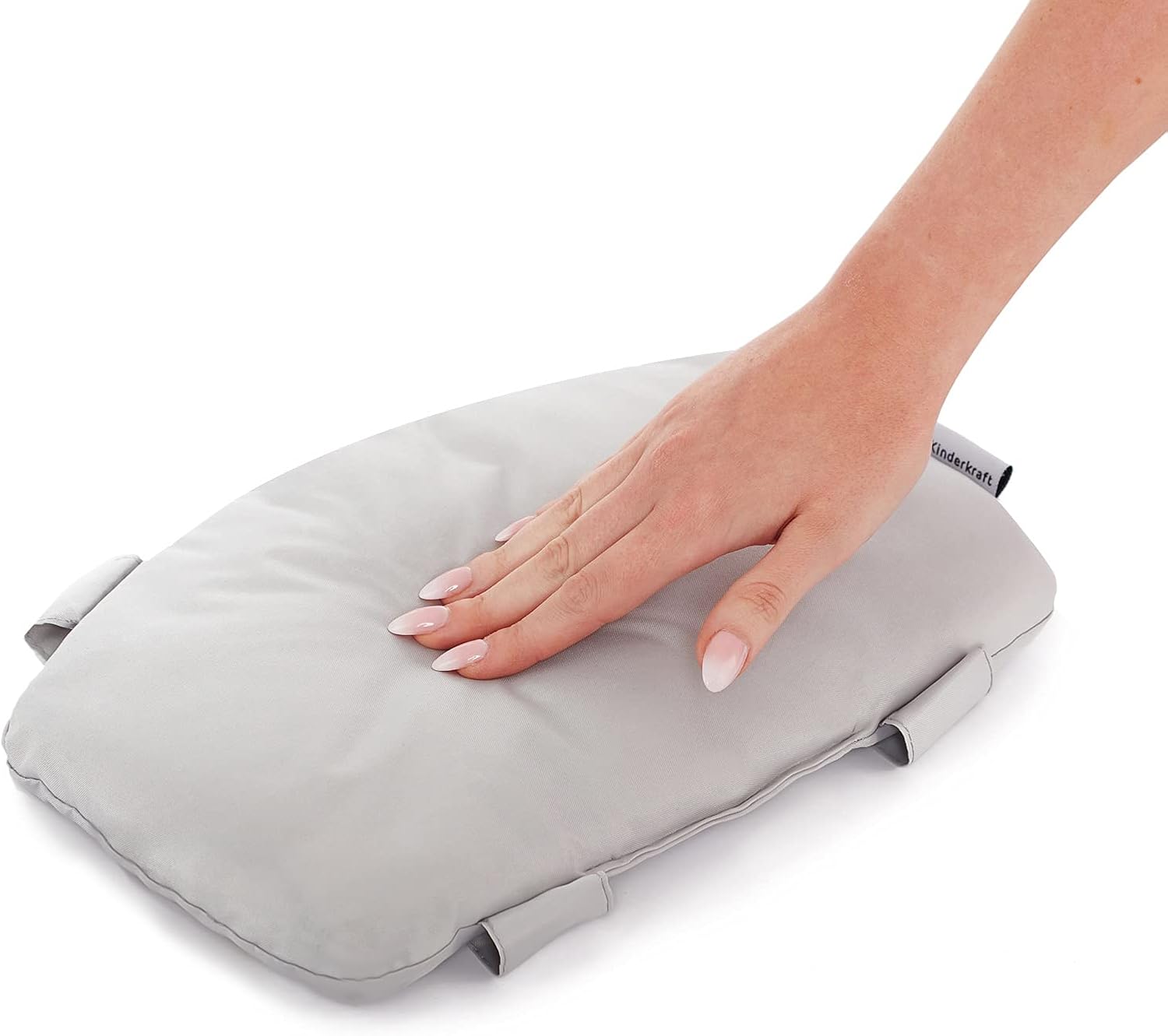 Kinderkraft ENOCK Trona bebé de Madera + Hamaca Bebé CALMEE, portatil, para niños, Silla alta Infantil, Evolutiva, Ergonómica, Barrera y Bandeja, Gris