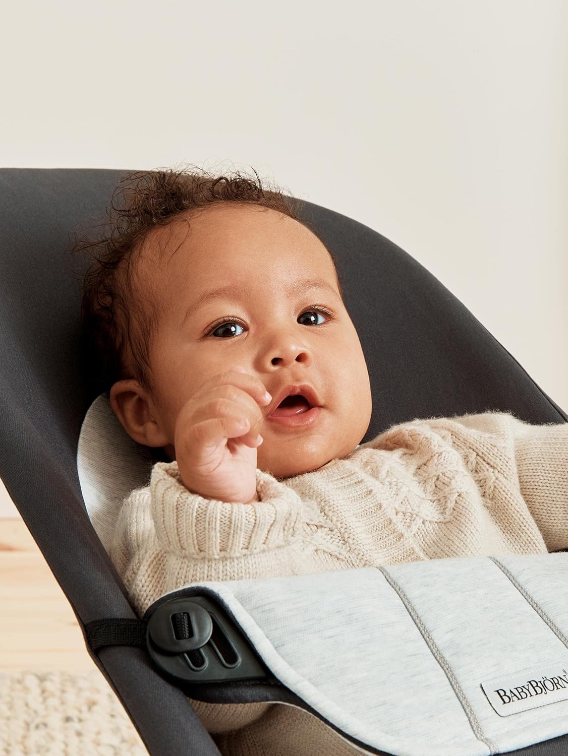 BabyBjörn Hamaca Balance Soft, Tejido/Jersey, Salvia claro/Gris