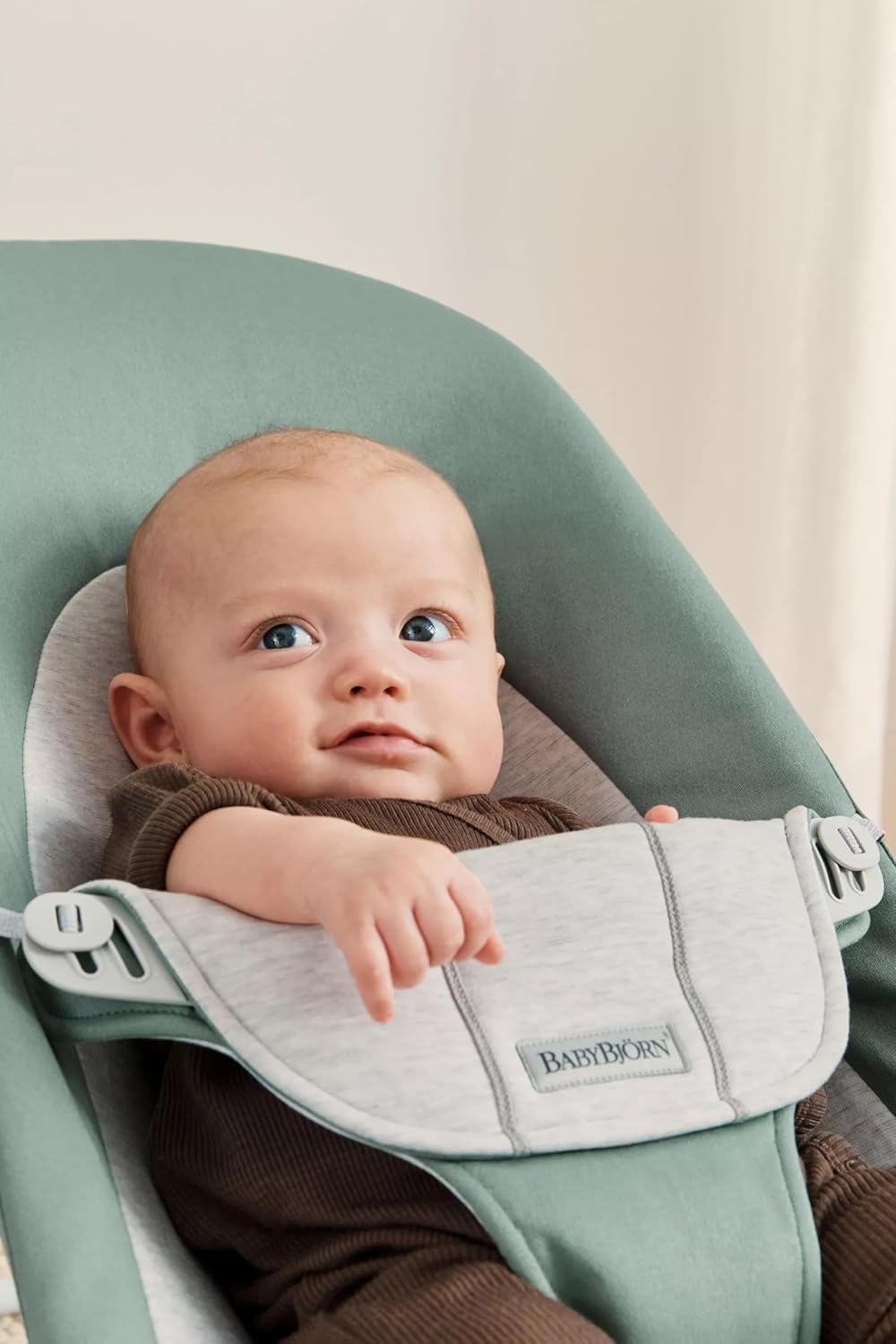 BabyBjörn Hamaca Balance Soft, Tejido/Jersey, Salvia claro/Gris