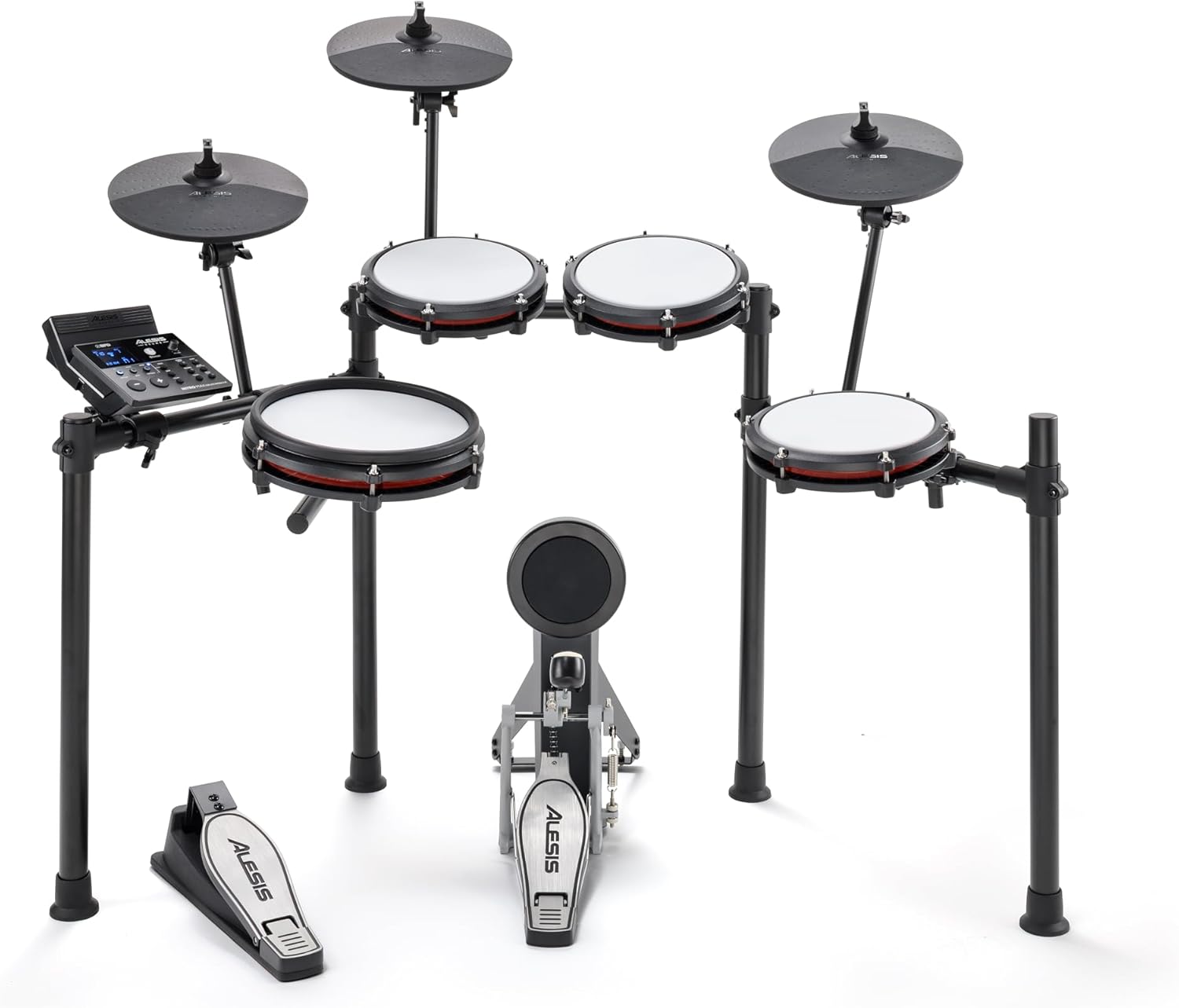 Alesis Nitro Max Kit Batería Electrónica con Parches Silenciosos de Malla, Caja de Doble Zona de 10