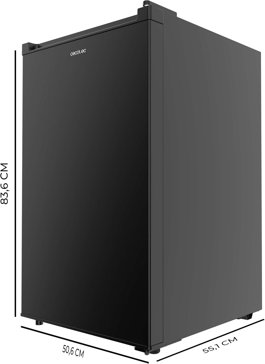 Cecotec Congelador Vertical Sobremesa 87L Bolero CoolMarket TF 87 Black. 83,6 cm de Altura y 50,6 cm de Ancho, Bajo Consumo, Puerta Plana y Reversible, Diseño Compacto, Blanco