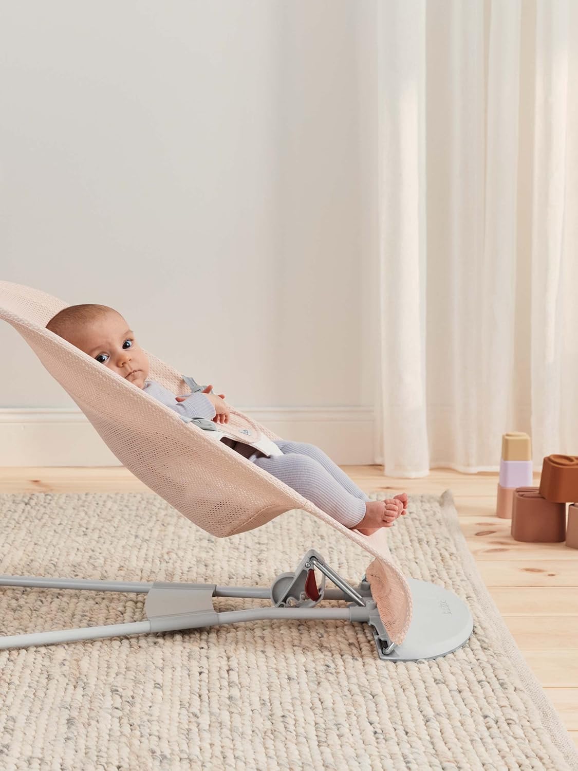 BabyBjörn Hamaca Balance Soft, Tejido/Jersey, Salvia claro/Gris