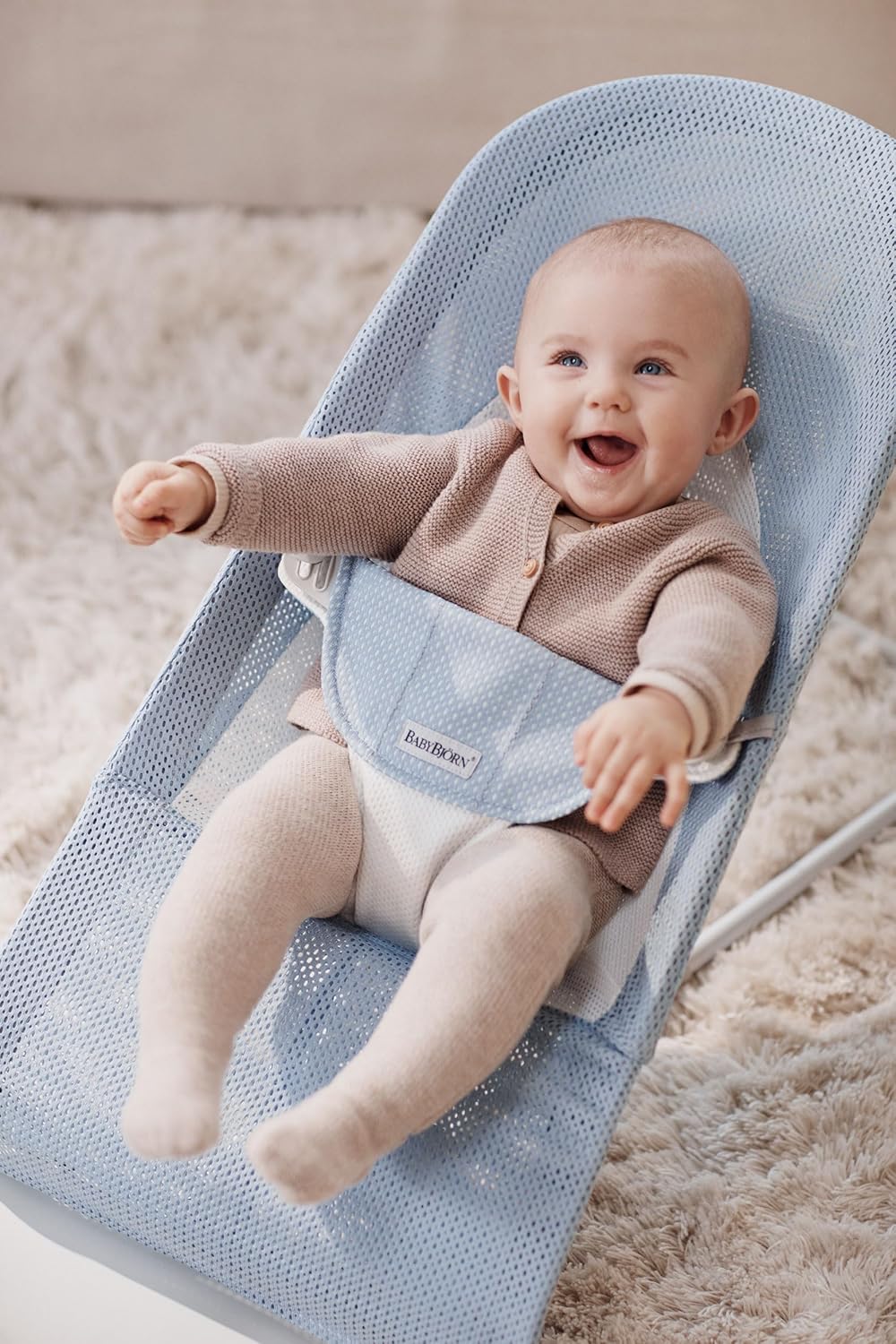 BabyBjörn Hamaca Balance Soft, Tejido/Jersey, Salvia claro/Gris