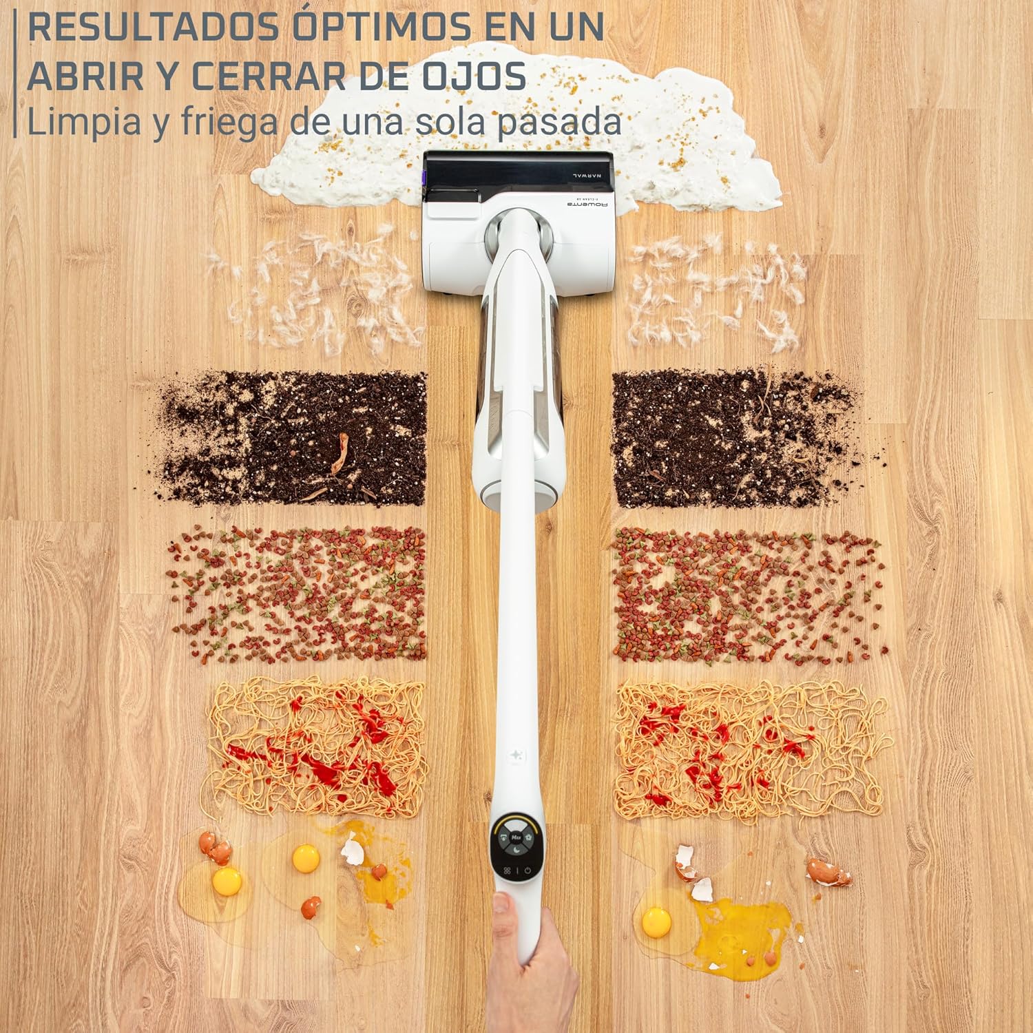 X-Clean 10 de Rowenta, Fregona Eléctrica Sin Cable con Tecnología Wet & Dry, Autolimpieza y Secado Automático, tecnología Dual Edge, gran autonomía, GZ7540WO