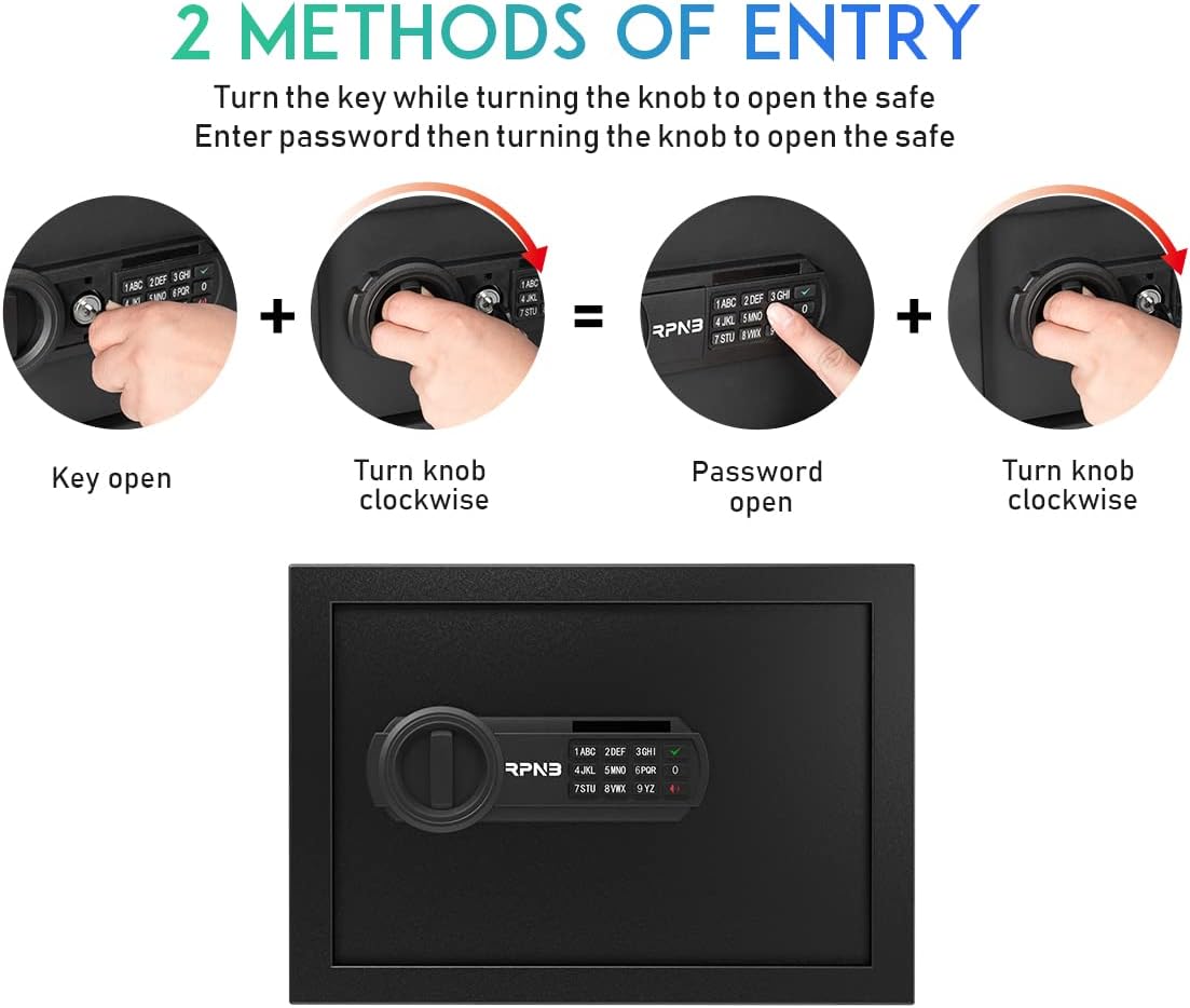 RPNB Luxury Safe and Lock, Safe, Digital Keypad Safe, Good Preservation for Home, Hotel and Office, Trade, Jewelry, Guns, Species. 51L