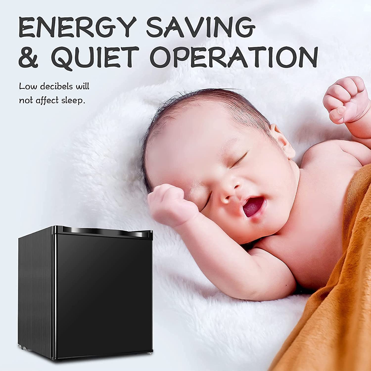 Mini Congelador, Pequeño Congelador Vertical, 31L, -14℃ a -20℃, Negro, Temperatura Regulable, Silenciosos para Hogares, Oficinas