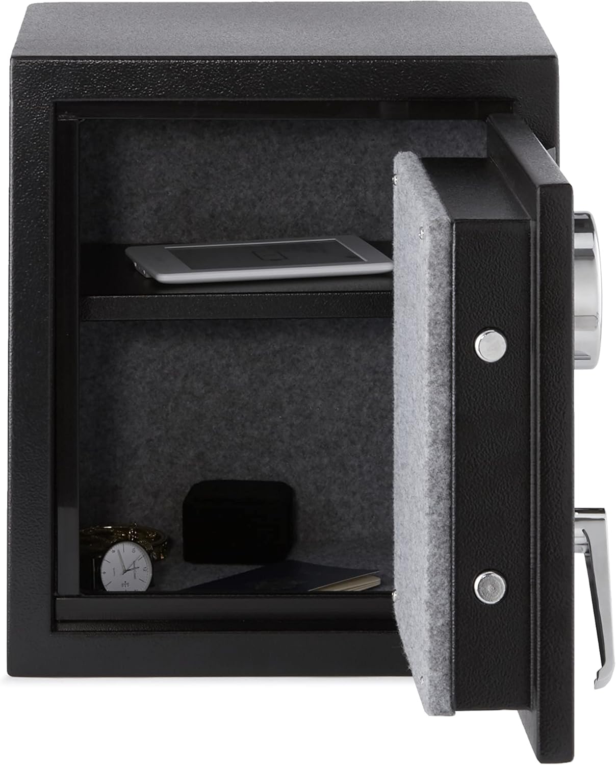 Amazon Basics Fireproof Safe with Programmable Electronic Keypad, 60 L, Black, 43 x 35 x 66 cm (W x D x H)