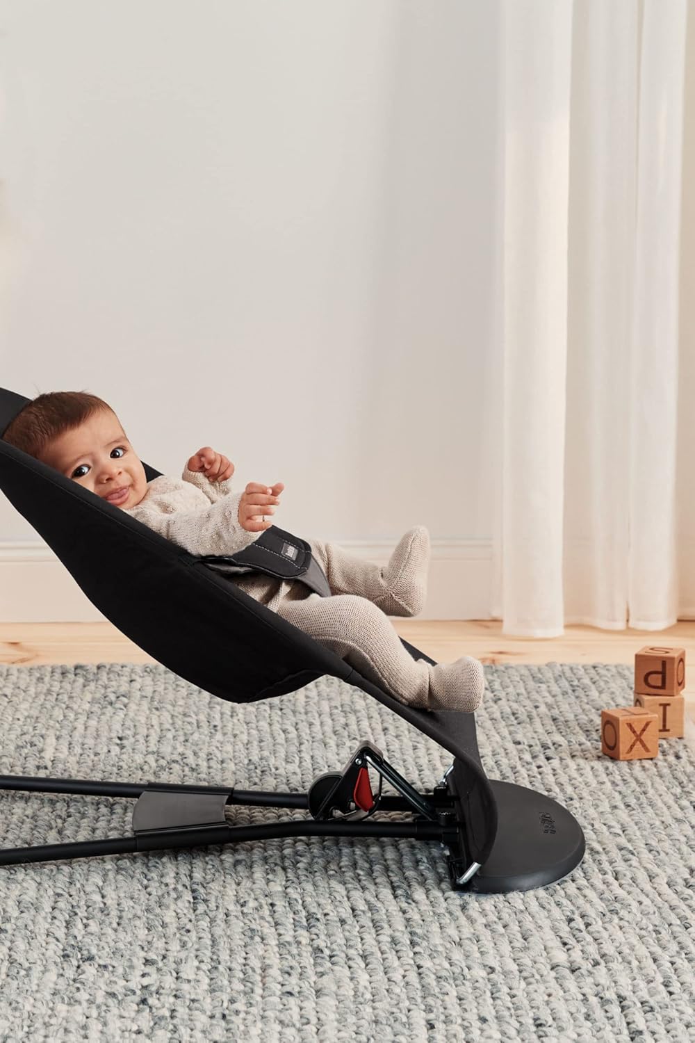 BabyBjörn Hamaca Balance Soft, Tejido/Jersey, Salvia claro/Gris